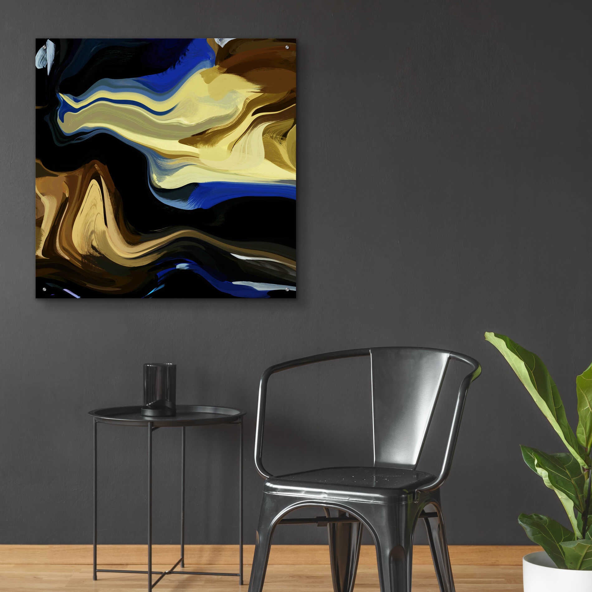 Epic Art 'Inverted Abstract Colorful Flows 16' by Irena Orlov Acrylic Glass Wall Art,36x36