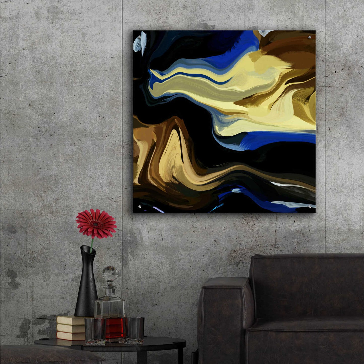 Epic Art 'Inverted Abstract Colorful Flows 16' by Irena Orlov Acrylic Glass Wall Art,36x36