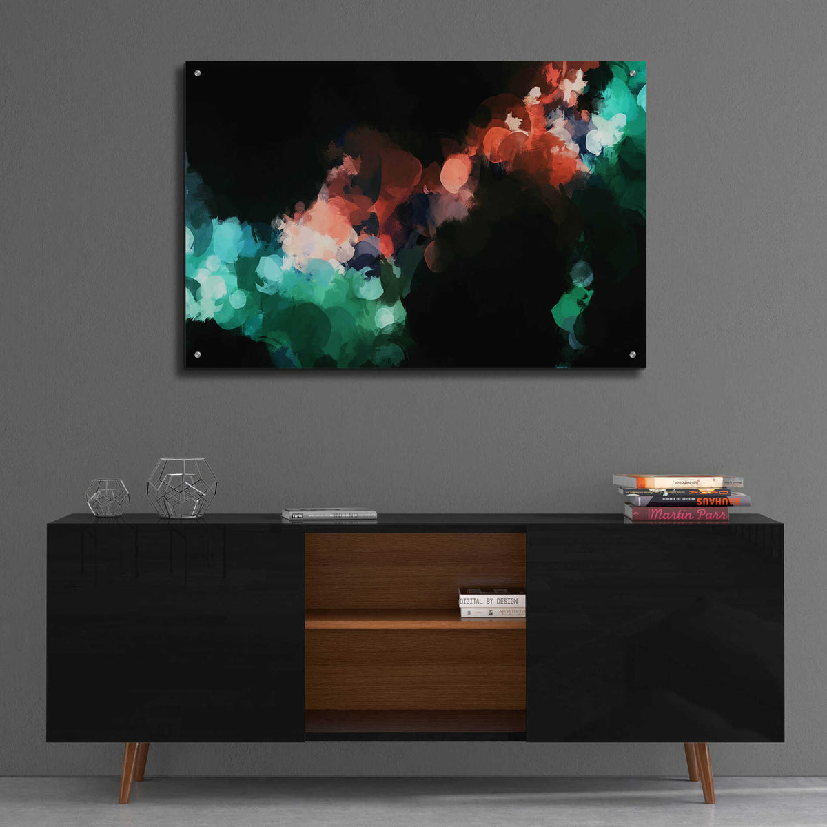 Epic Art 'Inverted Abstract Colorful Flows 17' by Irena Orlov Acrylic Glass Wall Art,36x24