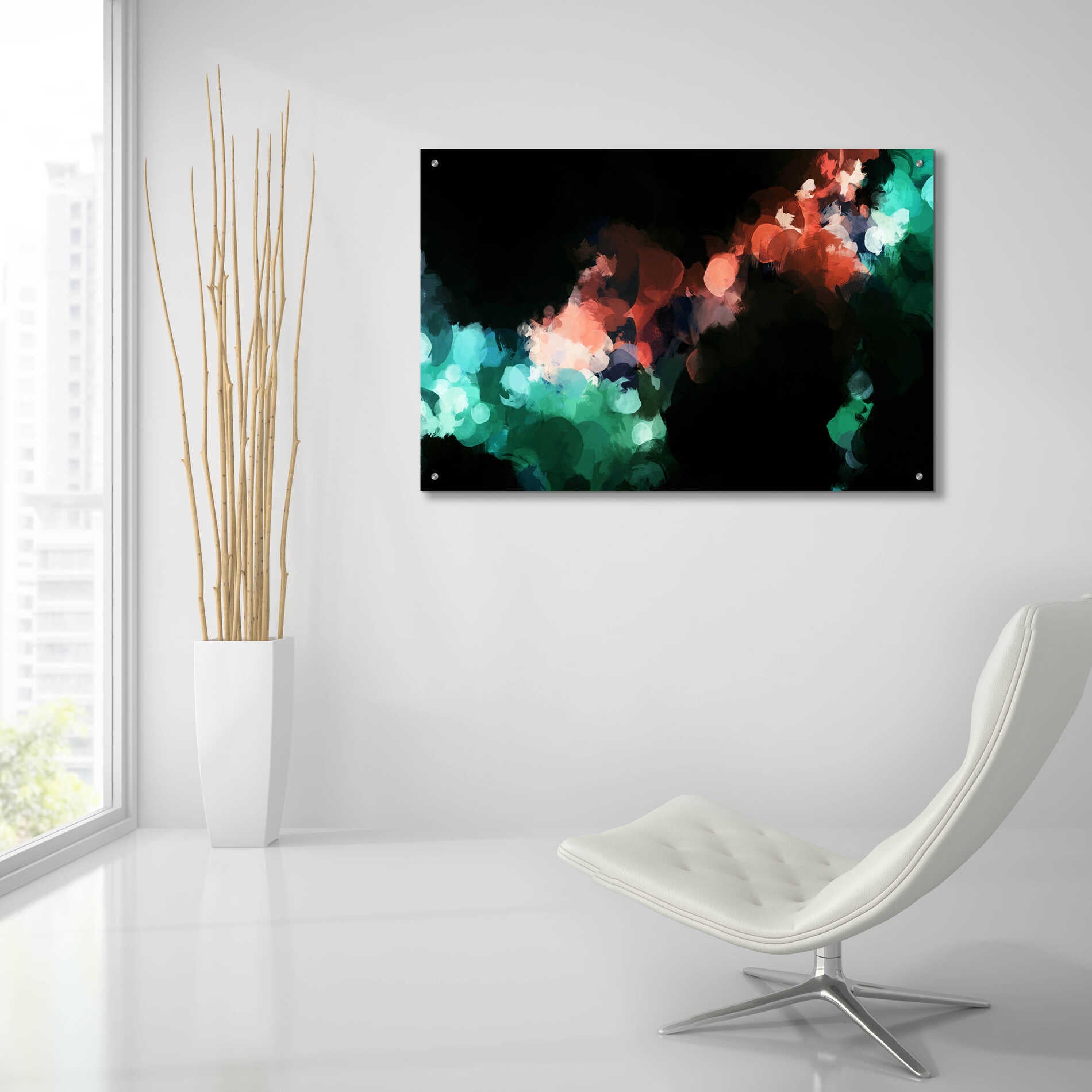 Epic Art 'Inverted Abstract Colorful Flows 17' by Irena Orlov Acrylic Glass Wall Art,36x24