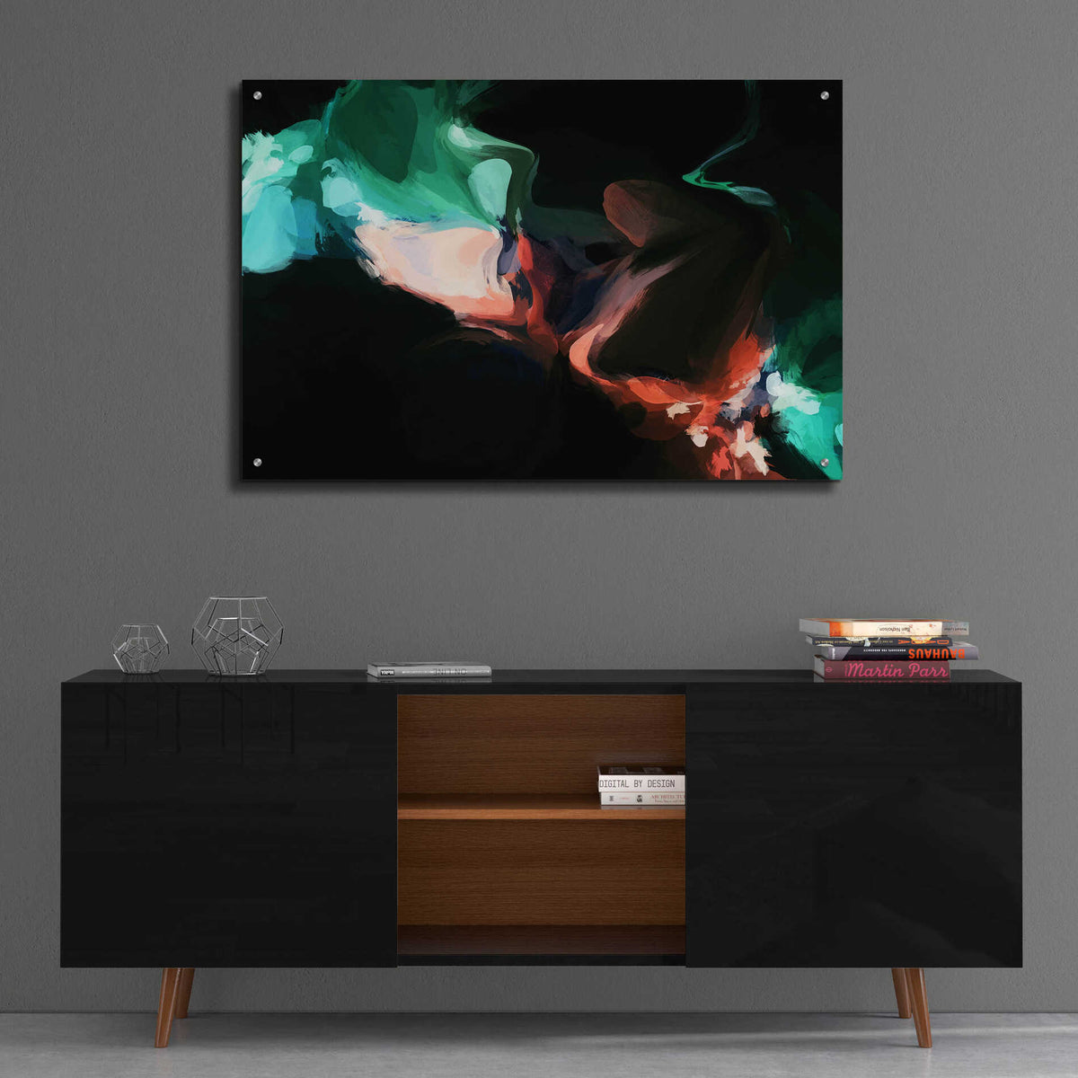 Epic Art 'Inverted Abstract Colorful Flows 18' by Irena Orlov Acrylic Glass Wall Art,36x24