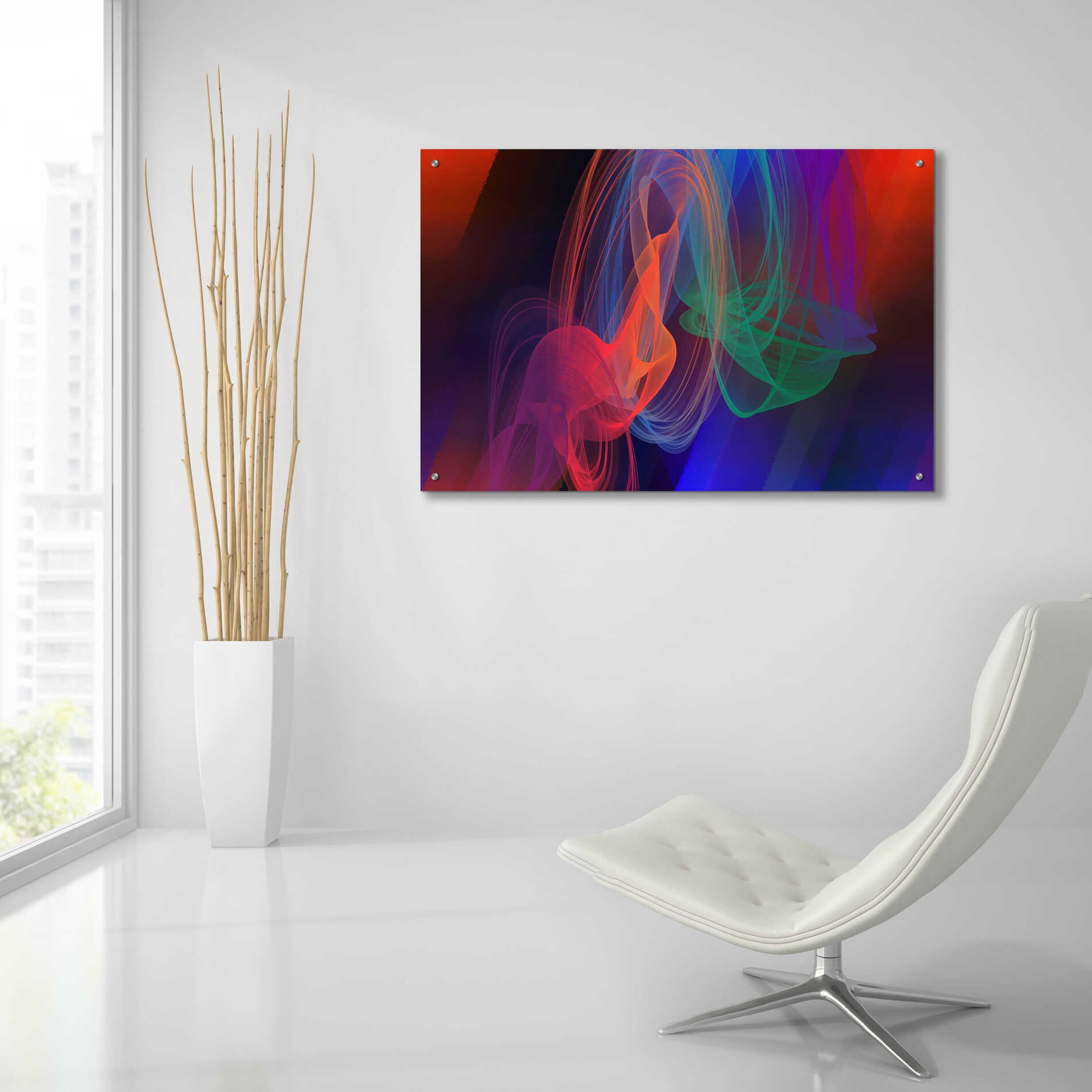 Epic Art 'Inverted Color In The Lines 11' by Irena Orlov Acrylic Glass Wall Art,36x24