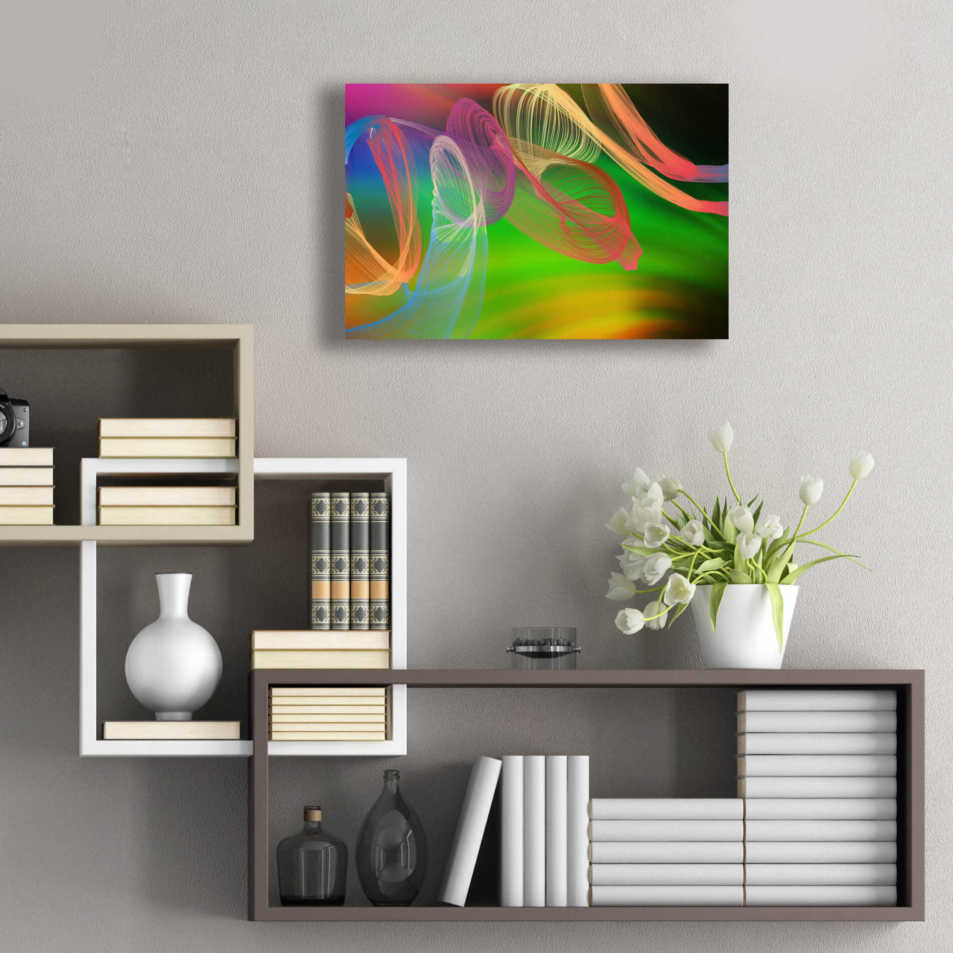 Epic Art 'Inverted Color In The Lines 3' by Irena Orlov Acrylic Glass Wall Art,24x16