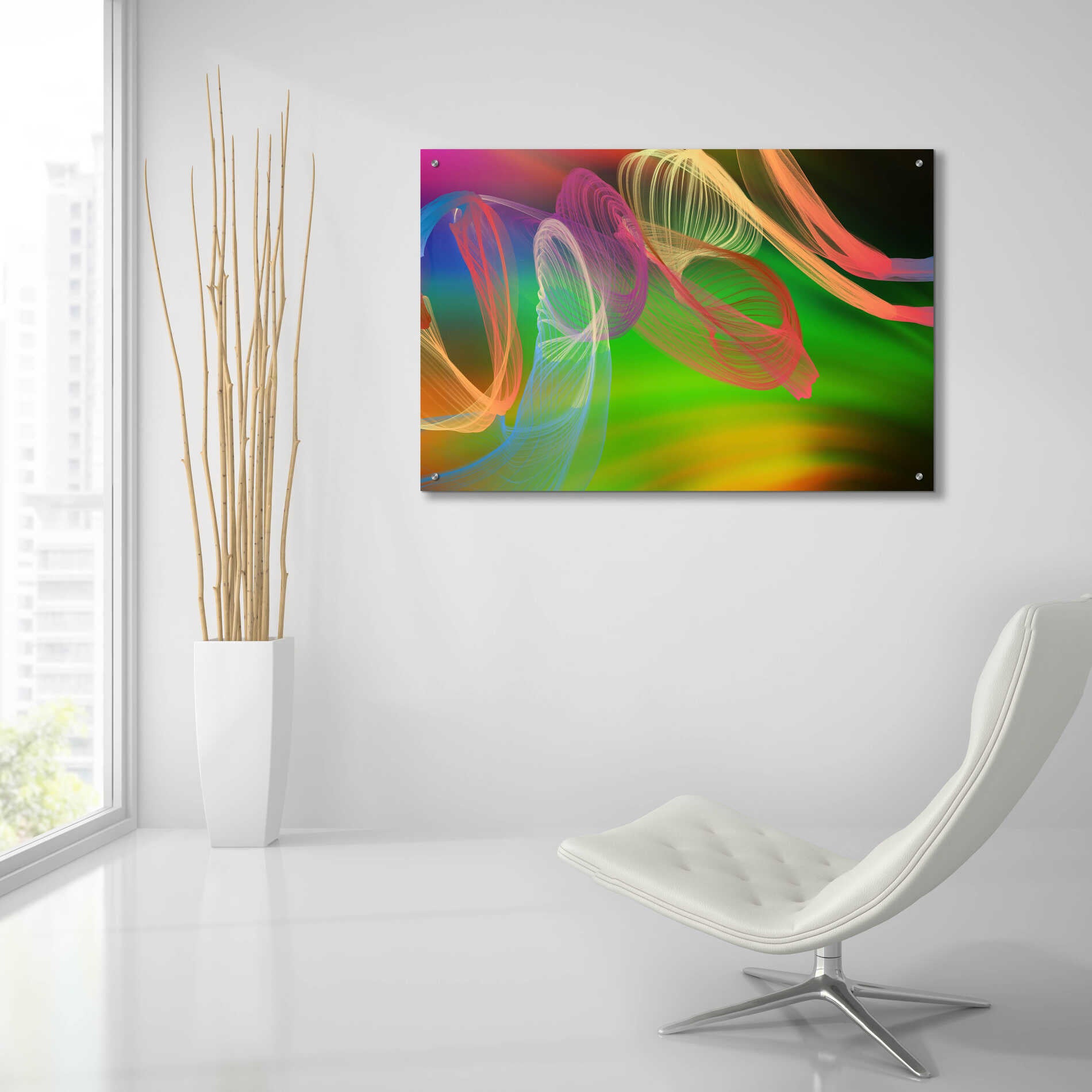 Epic Art 'Inverted Color In The Lines 3' by Irena Orlov Acrylic Glass Wall Art,36x24