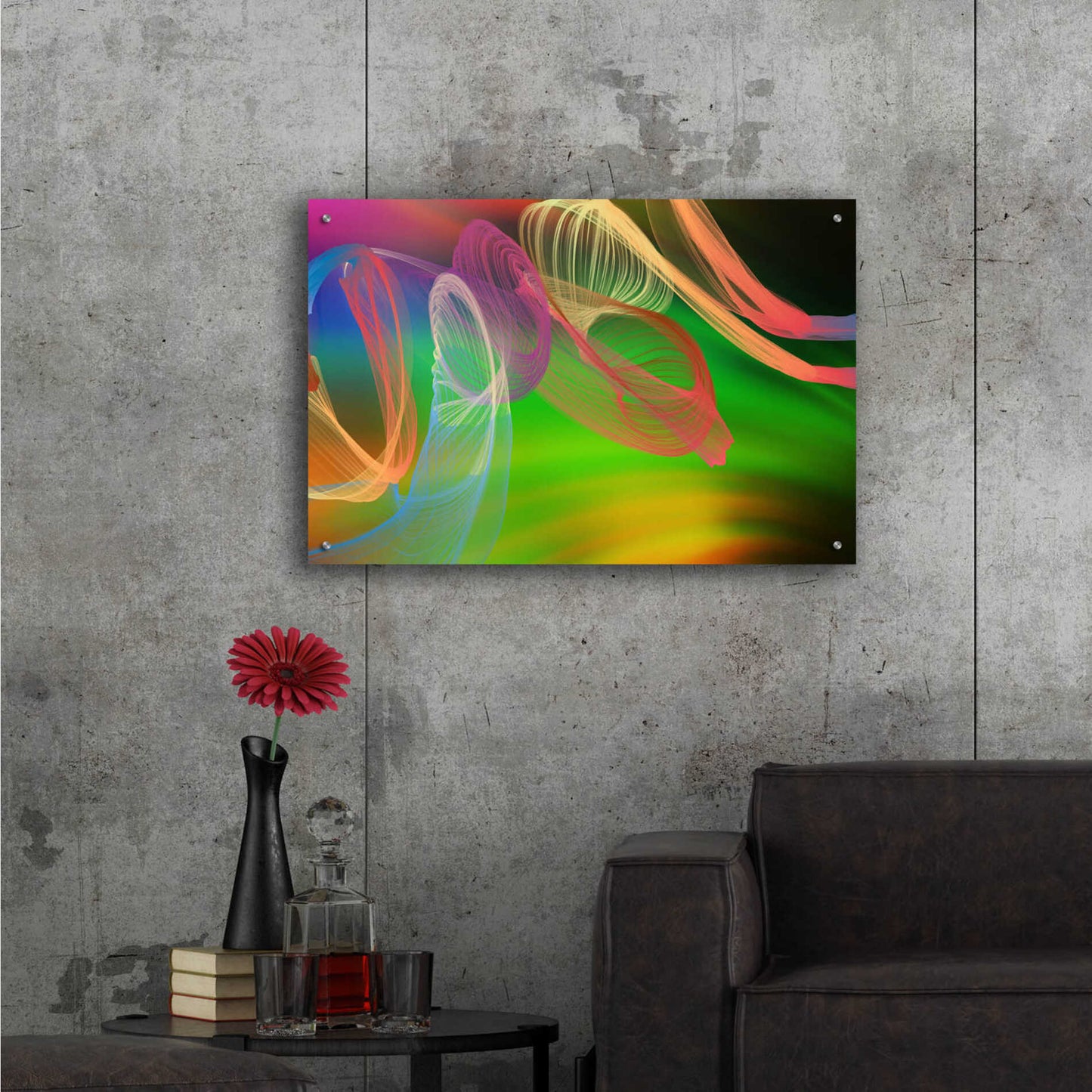 Epic Art 'Inverted Color In The Lines 3' by Irena Orlov Acrylic Glass Wall Art,36x24