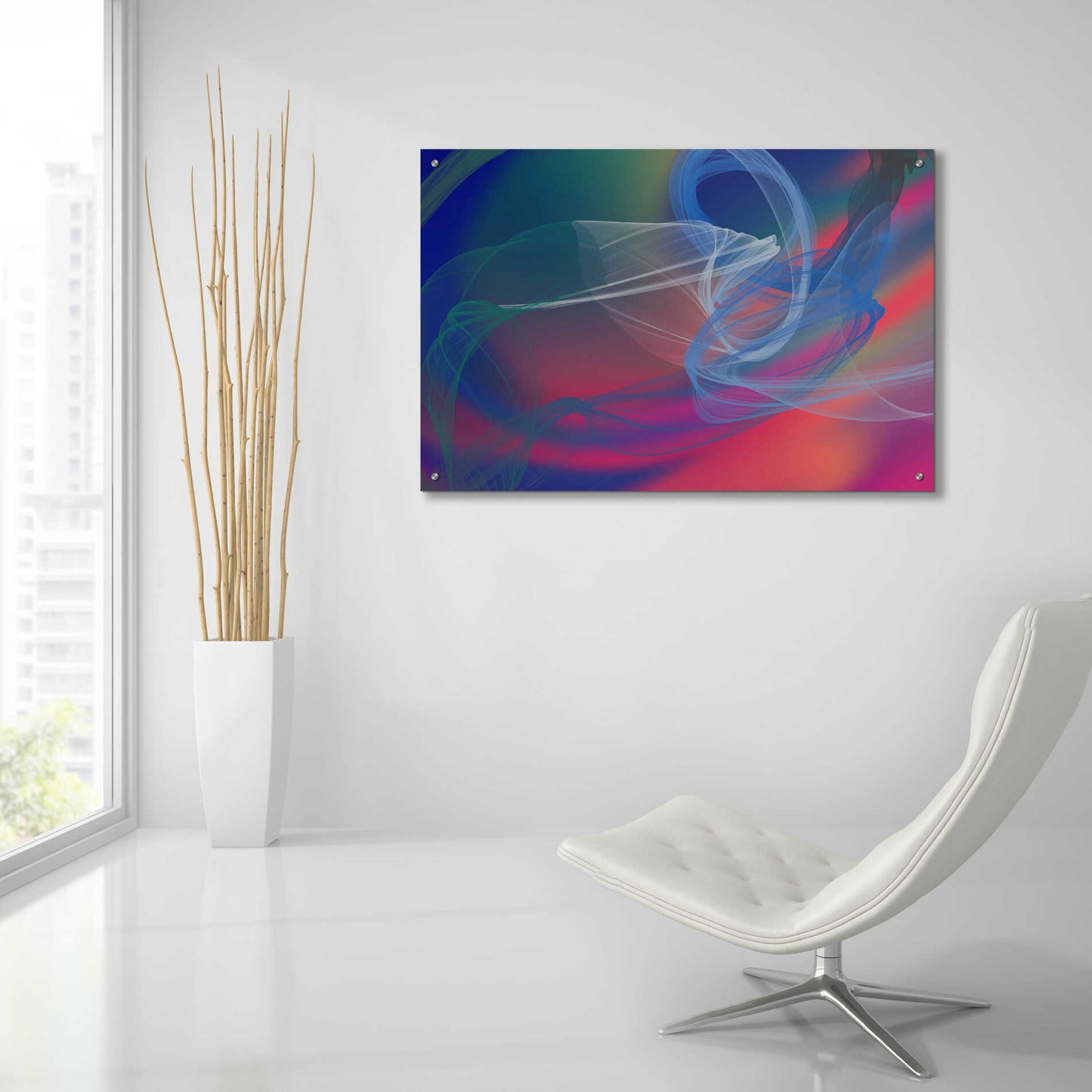 Epic Art 'Inverted Color In The Lines 4' by Irena Orlov Acrylic Glass Wall Art,36x24