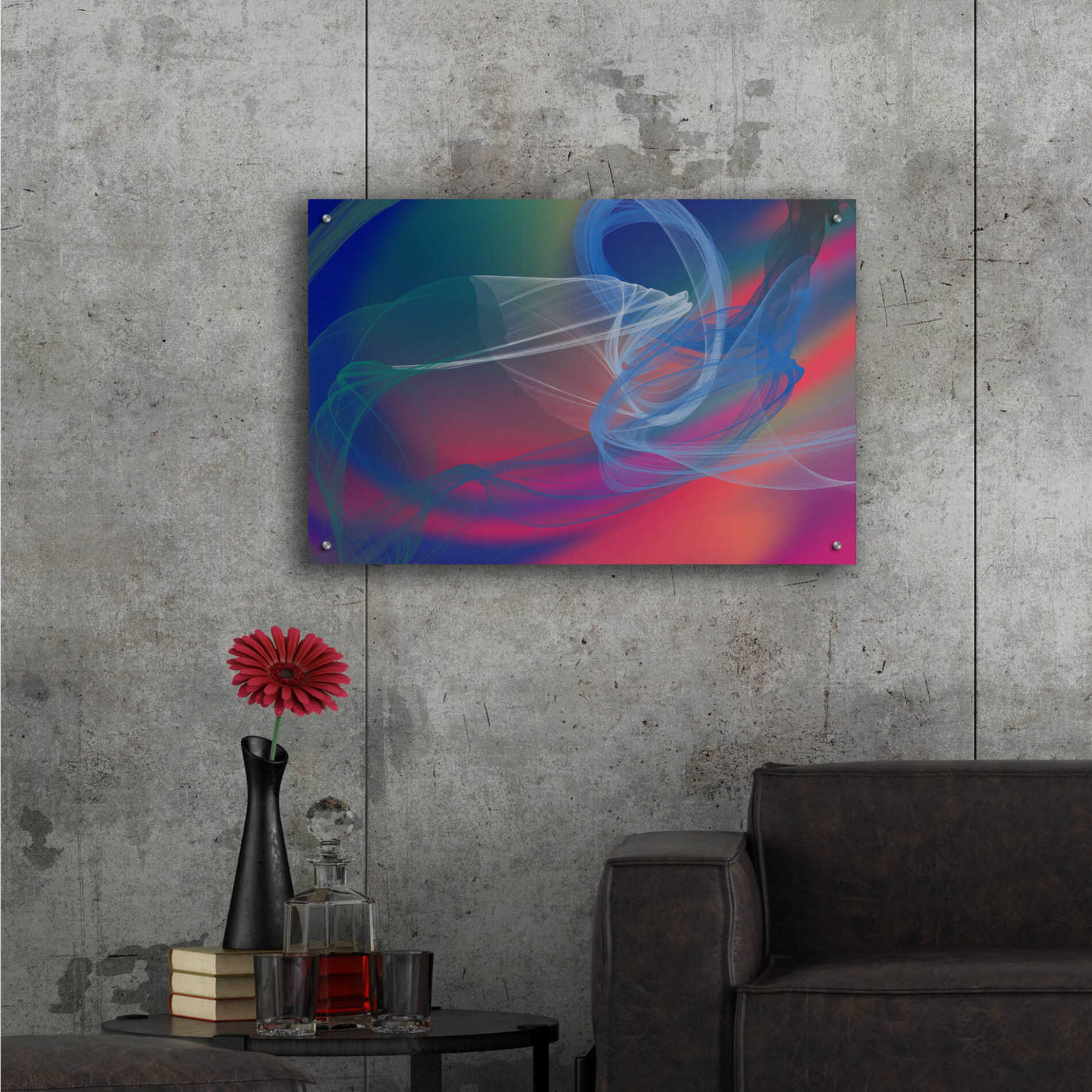 Epic Art 'Inverted Color In The Lines 4' by Irena Orlov Acrylic Glass Wall Art,36x24