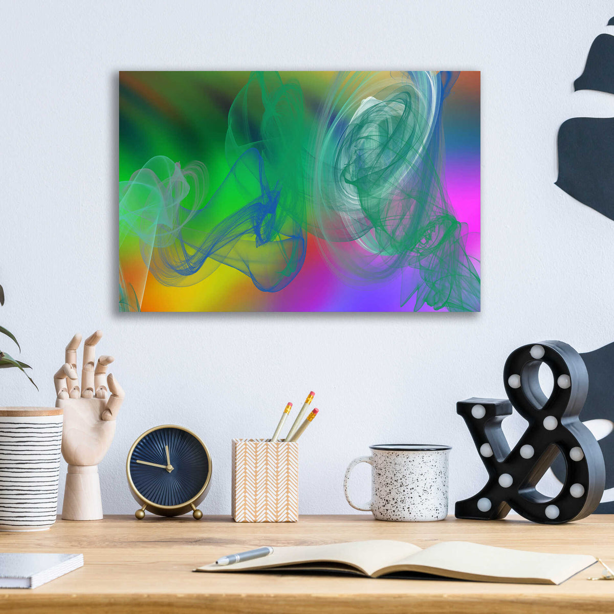 Epic Art 'Inverted Color In The Lines 5' by Irena Orlov Acrylic Glass Wall Art,16x12