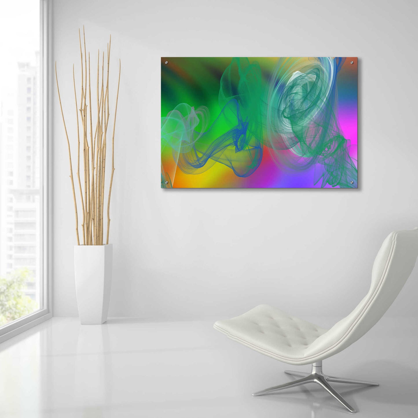 Epic Art 'Inverted Color In The Lines 5' by Irena Orlov Acrylic Glass Wall Art,36x24