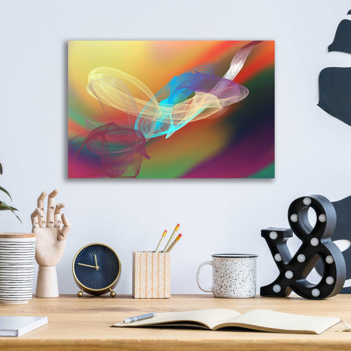 Epic Art 'Inverted Color In The Lines 6' by Irena Orlov Acrylic Glass Wall Art,16x12