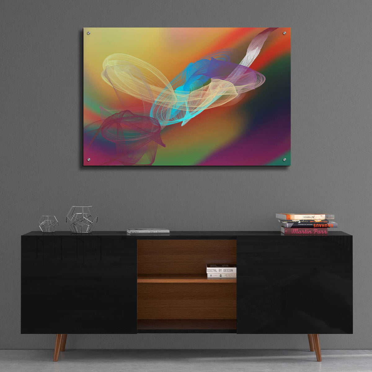 Epic Art 'Inverted Color In The Lines 6' by Irena Orlov Acrylic Glass Wall Art,36x24