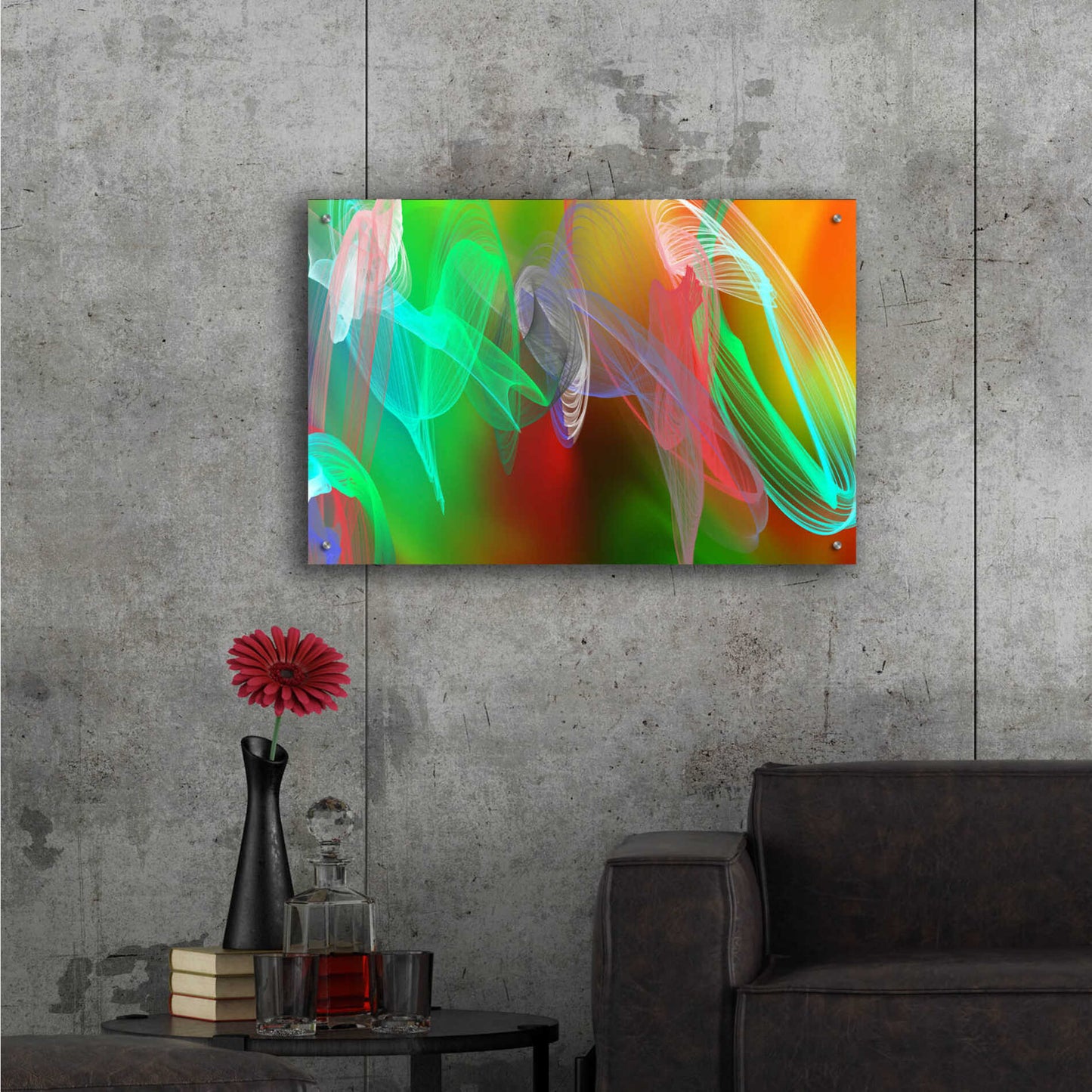 Epic Art 'Inverted Color In The Lines 7' by Irena Orlov Acrylic Glass Wall Art,36x24