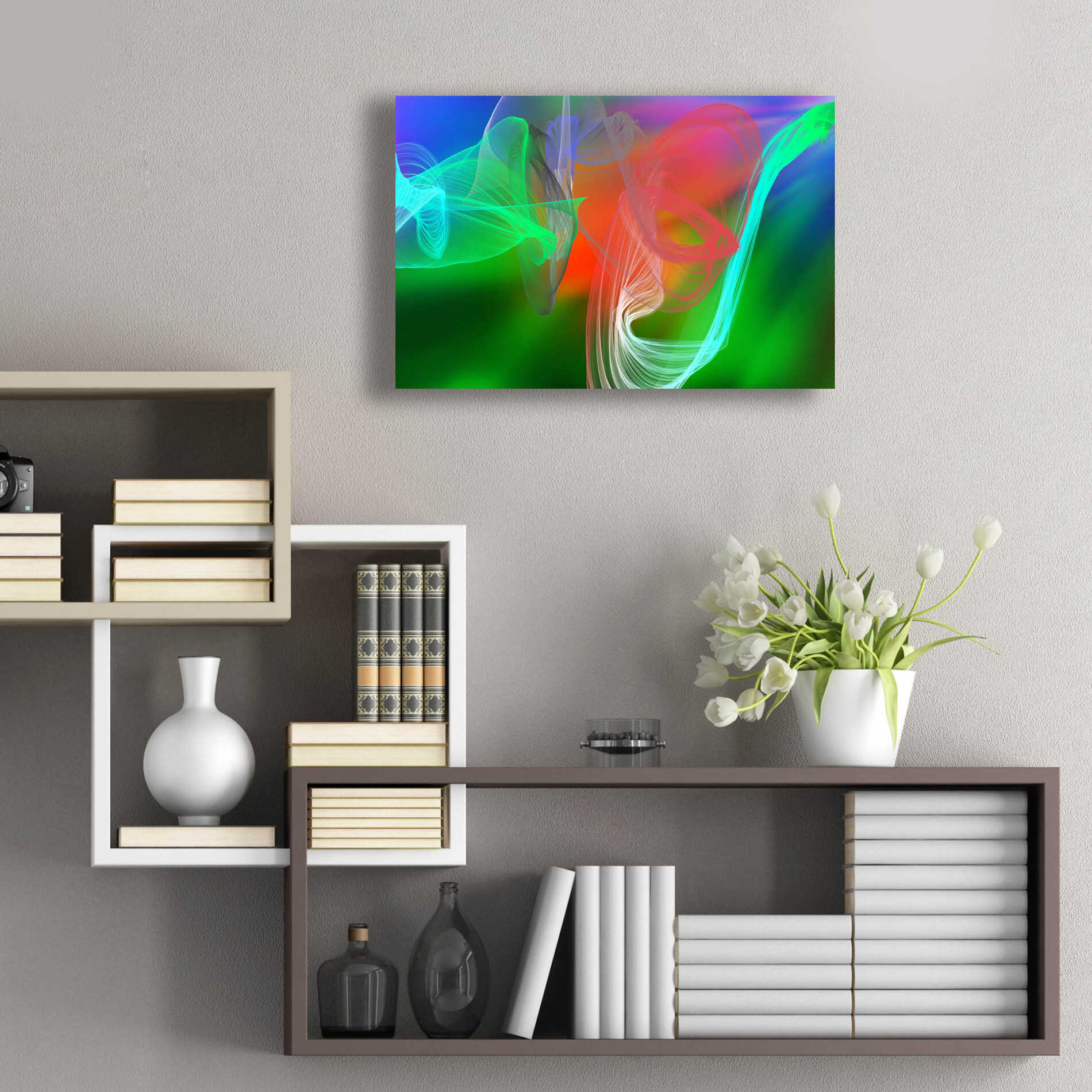 Epic Art 'Inverted Color In The Lines 8' by Irena Orlov Acrylic Glass Wall Art,24x16