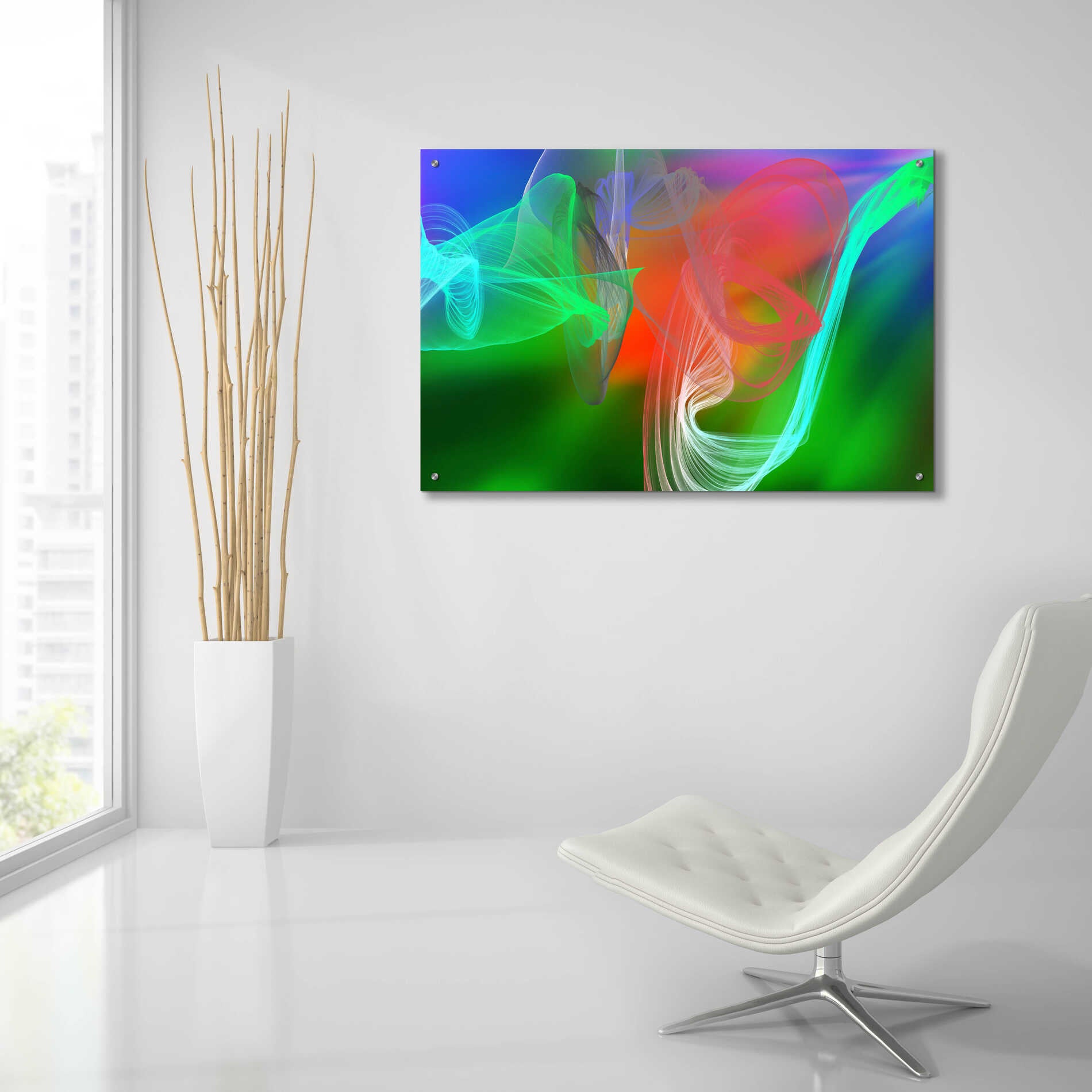 Epic Art 'Inverted Color In The Lines 8' by Irena Orlov Acrylic Glass Wall Art,36x24