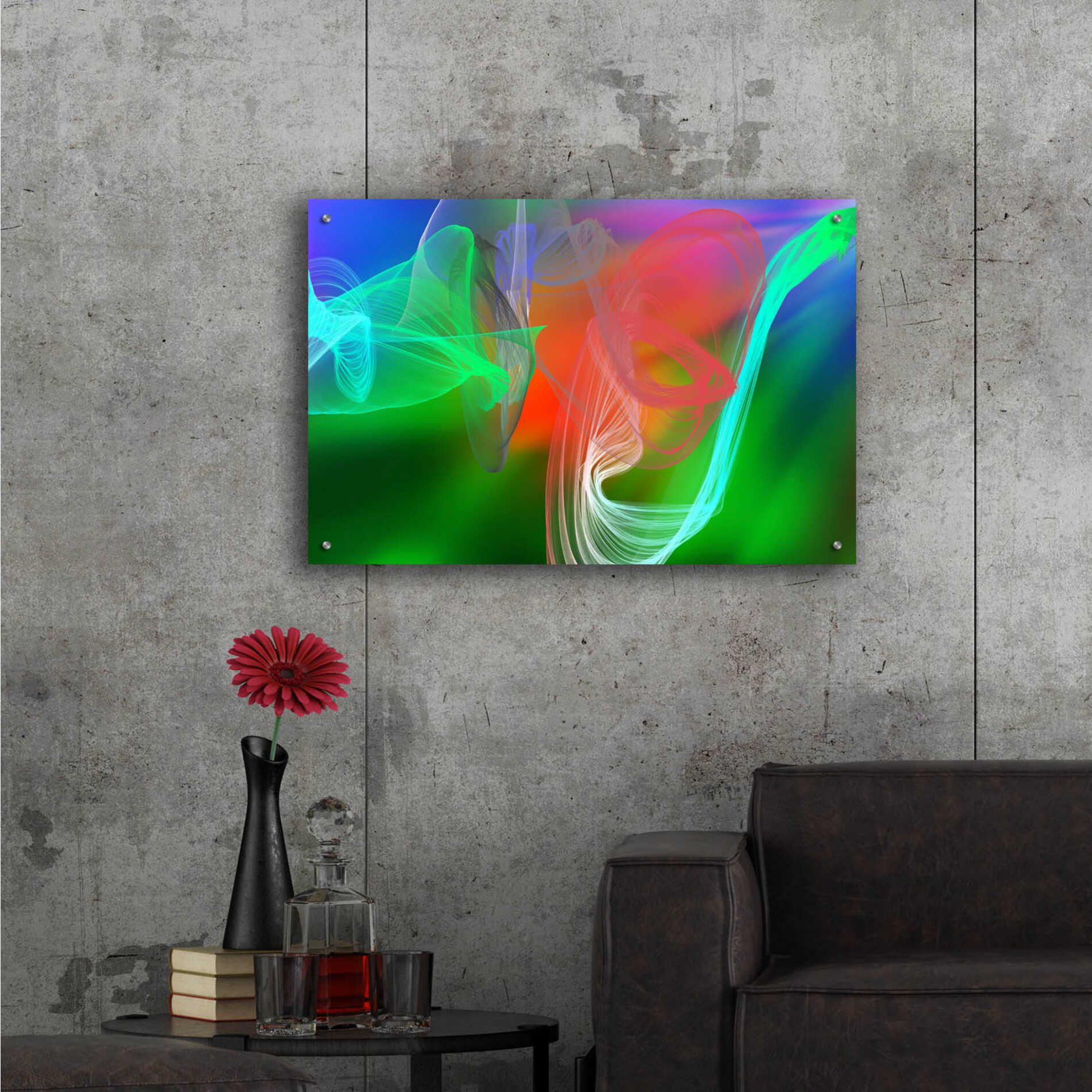 Epic Art 'Inverted Color In The Lines 8' by Irena Orlov Acrylic Glass Wall Art,36x24