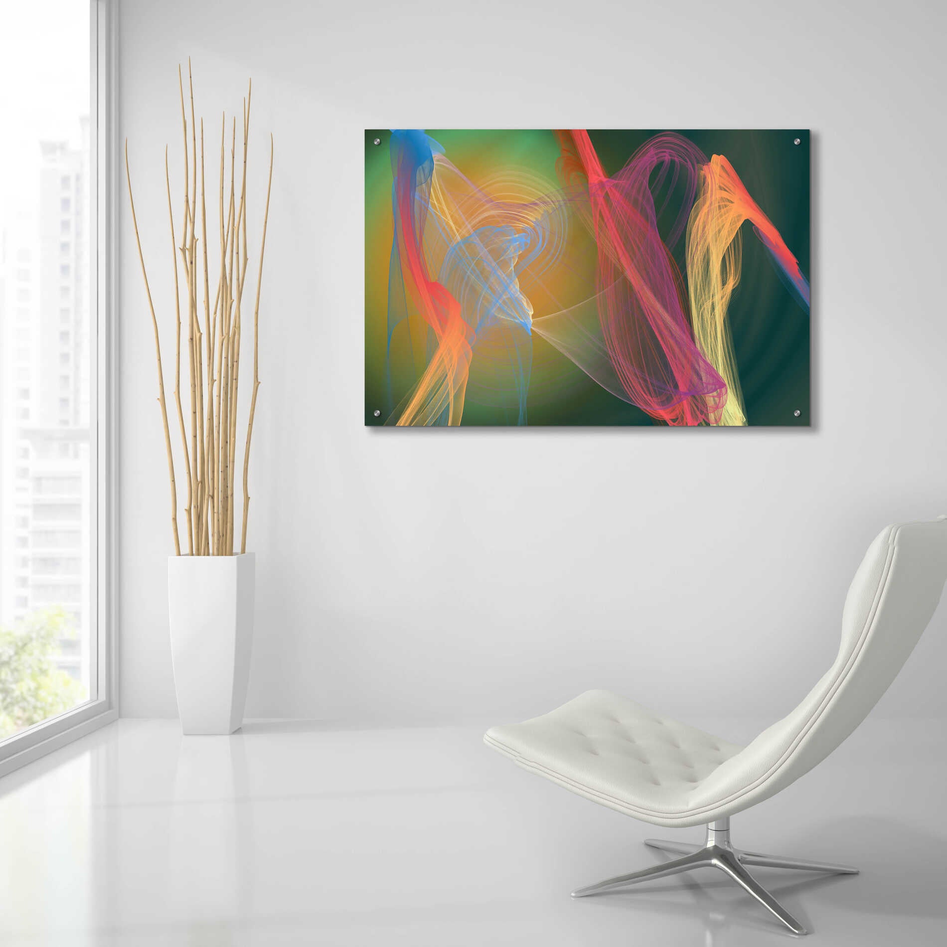 Epic Art 'Inverted Color In The Lines 9' by Irena Orlov Acrylic Glass Wall Art,36x24