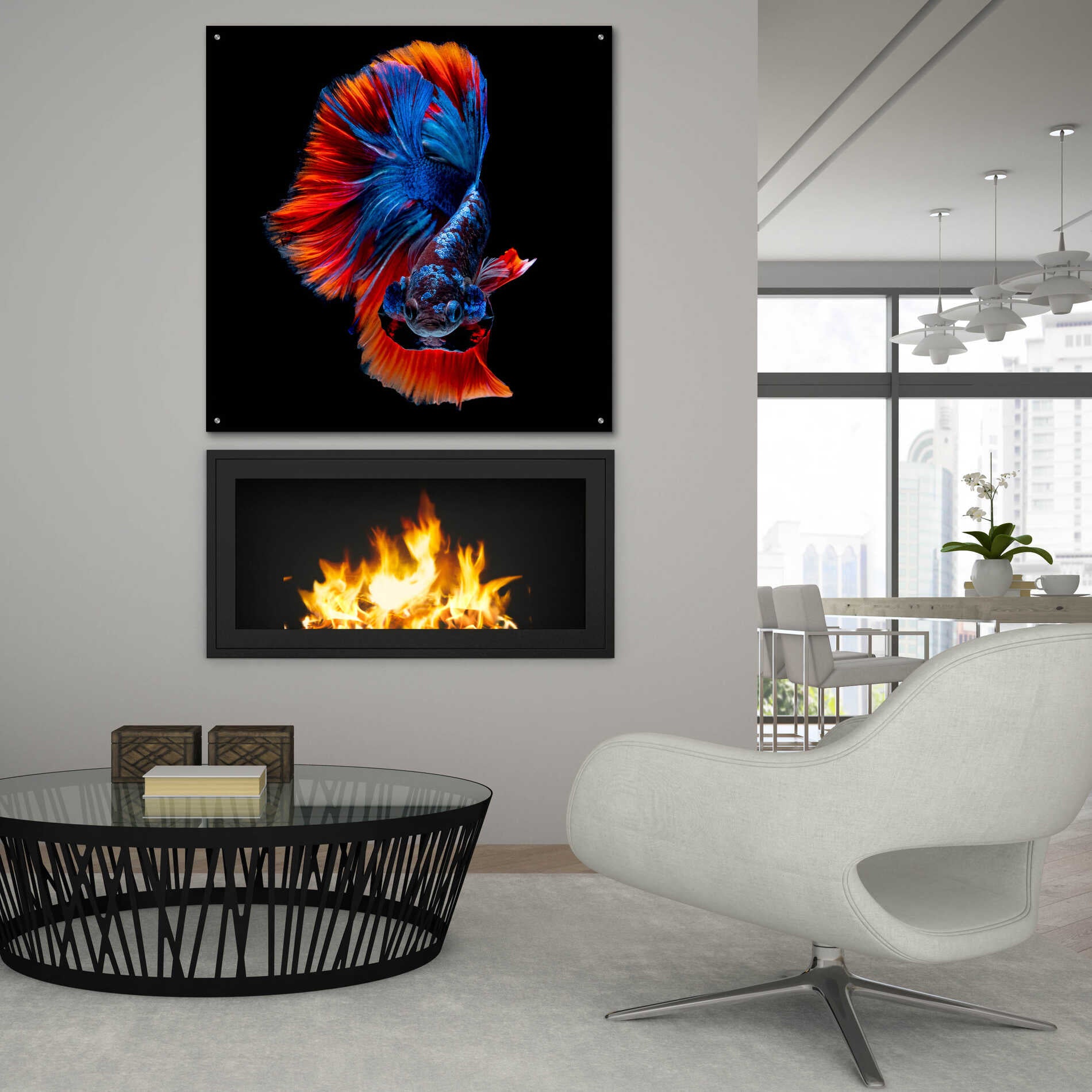 Epic Art 'Flamenco Fighter' by Epic Portfolio, Acrylic Glass Wall Art,36x36