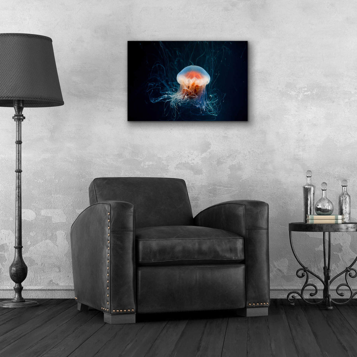 Epic Art 'Peachy Jellyfish' by Epic Portfolio, Acrylic Glass Wall Art,24x16