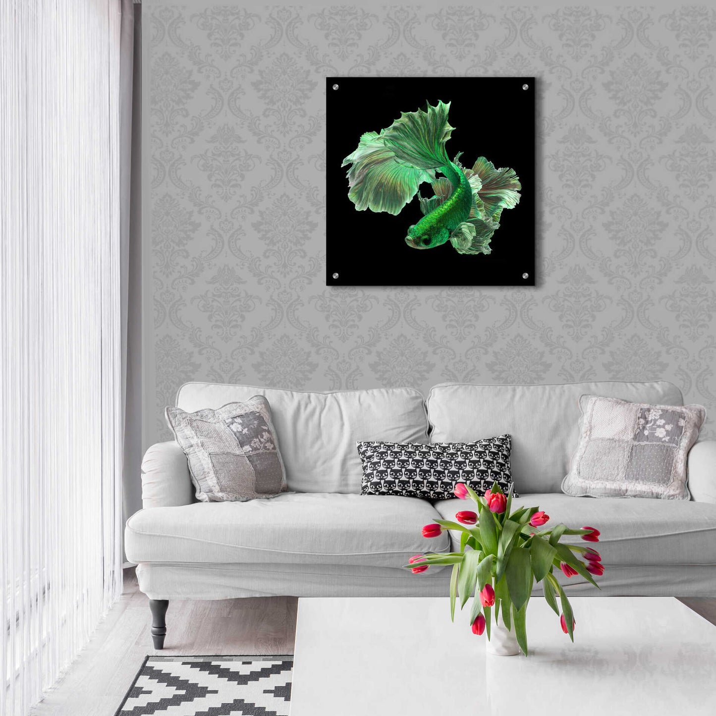 Epic Art 'Emerald Fighter' by Epic Portfolio, Acrylic Glass Wall Art,24x24