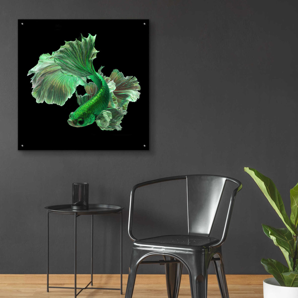 Epic Art 'Emerald Fighter' by Epic Portfolio, Acrylic Glass Wall Art,36x36