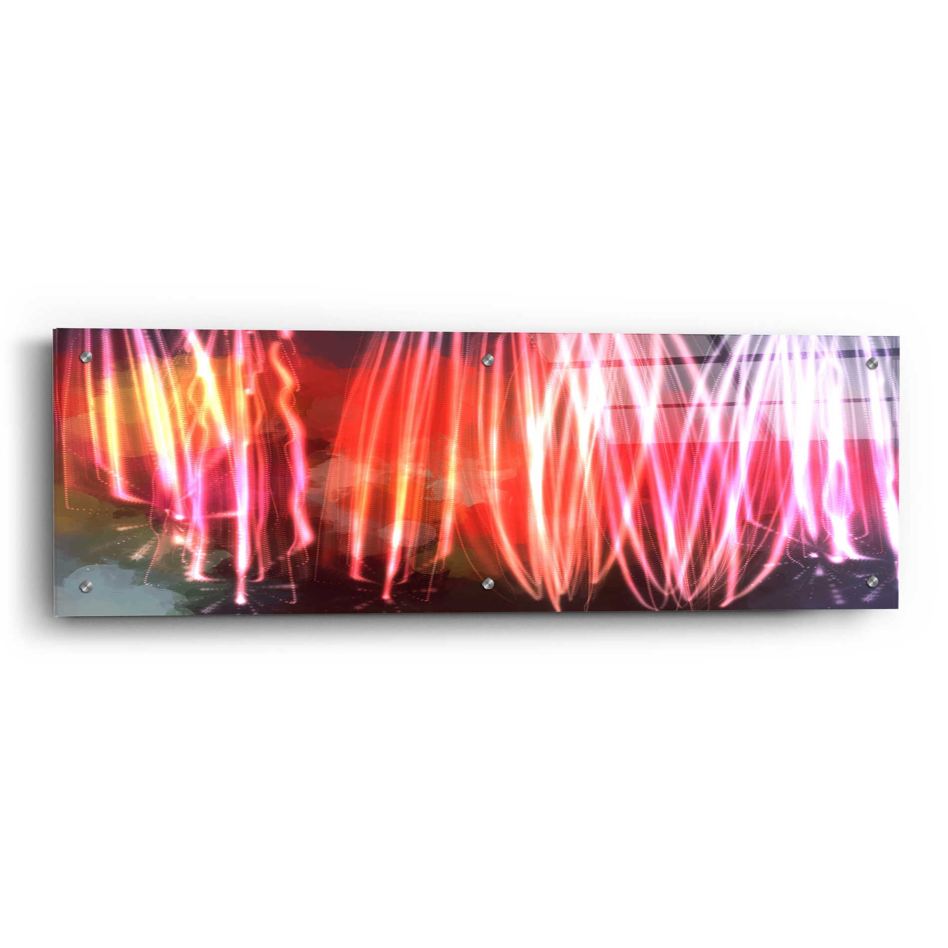 Epic Art 'Glow Lines 1' by Irena Orlov, Acrylic Glass Wall Art,36x12