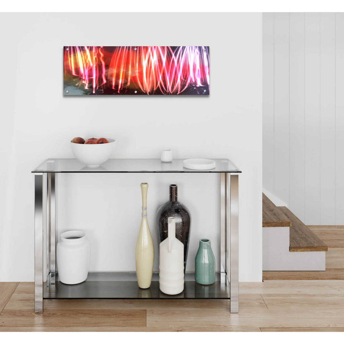 Epic Art 'Glow Lines 1' by Irena Orlov, Acrylic Glass Wall Art,36x12