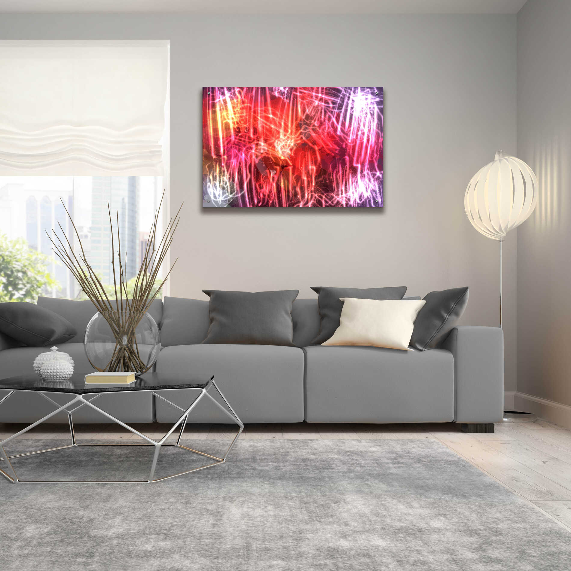 Epic Art 'Glow Lines 2' by Irena Orlov, Acrylic Glass Wall Art,36x24