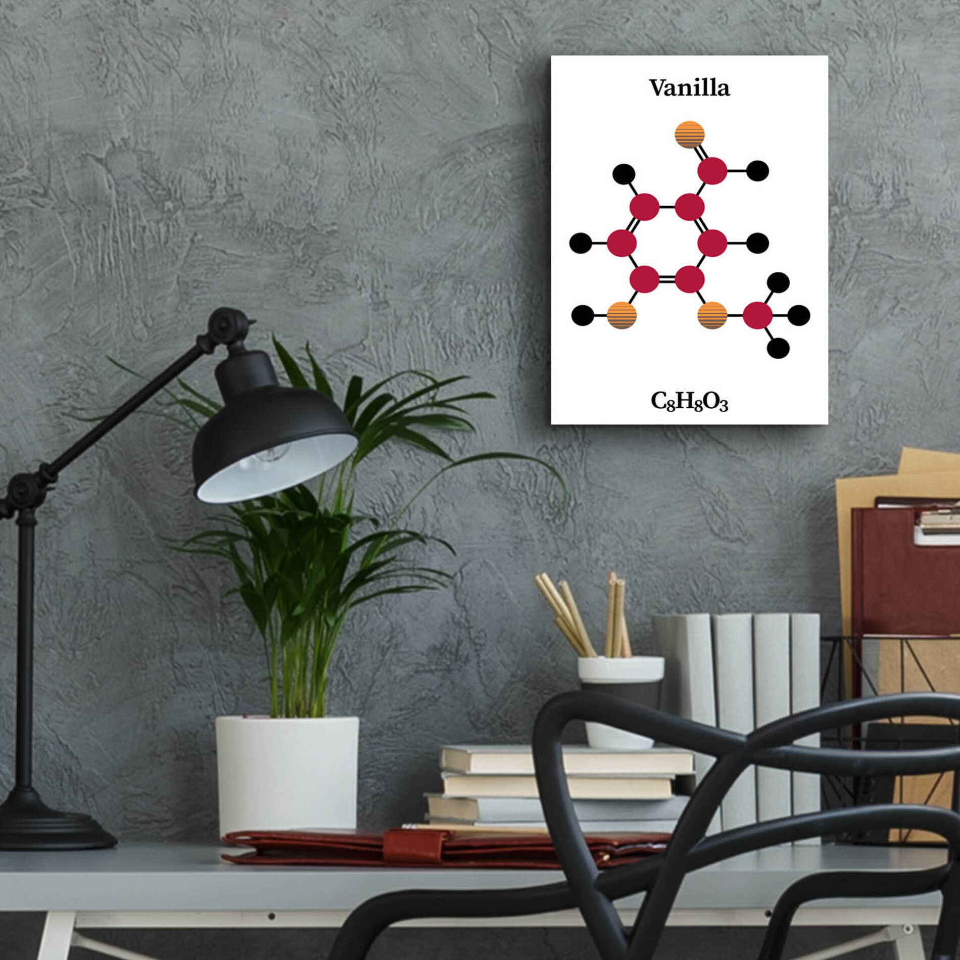 Epic Art 'Vanilla Molecule' by Epic Portfolio, Acrylic Glass Wall Art,12x16