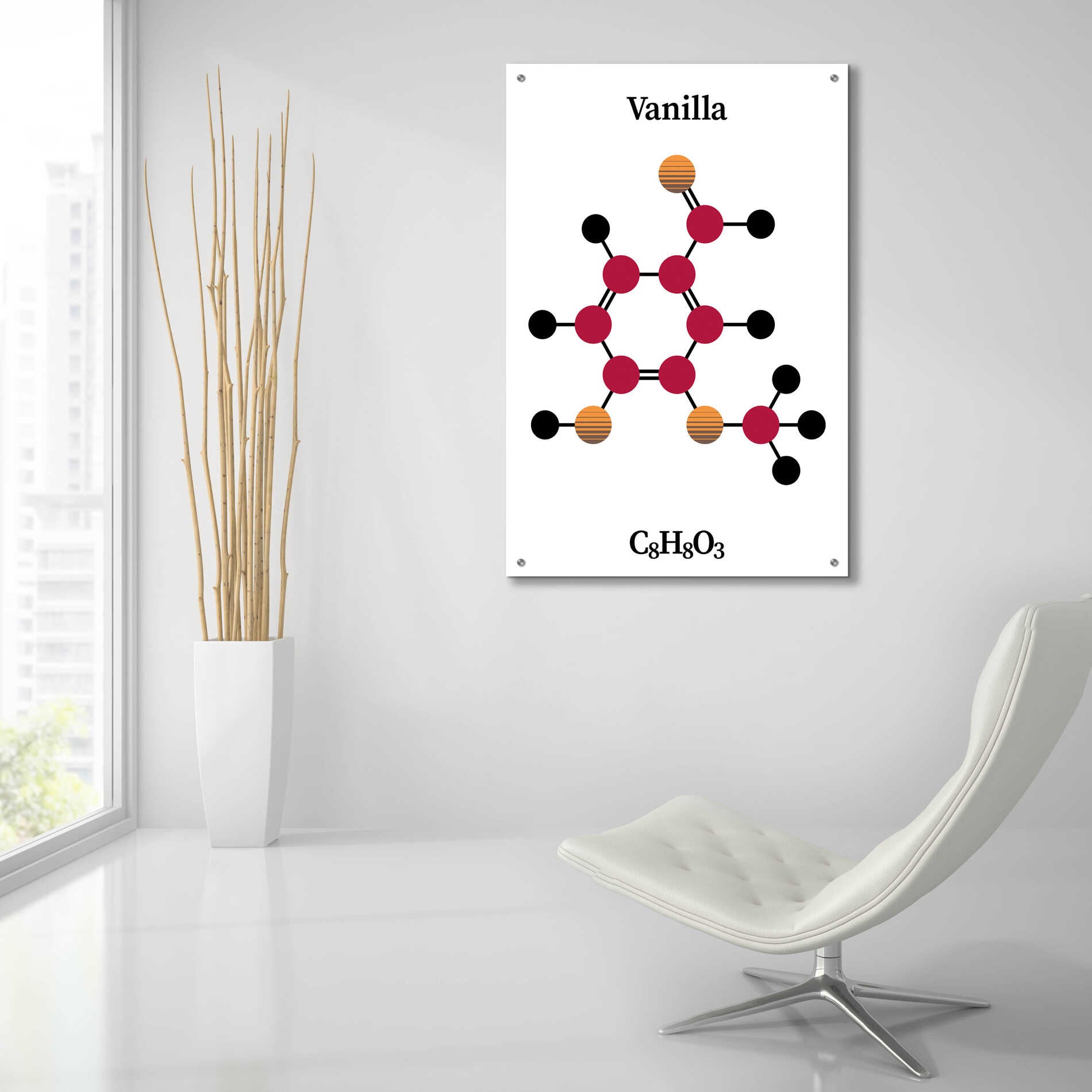 Epic Art 'Vanilla Molecule' by Epic Portfolio, Acrylic Glass Wall Art,24x36