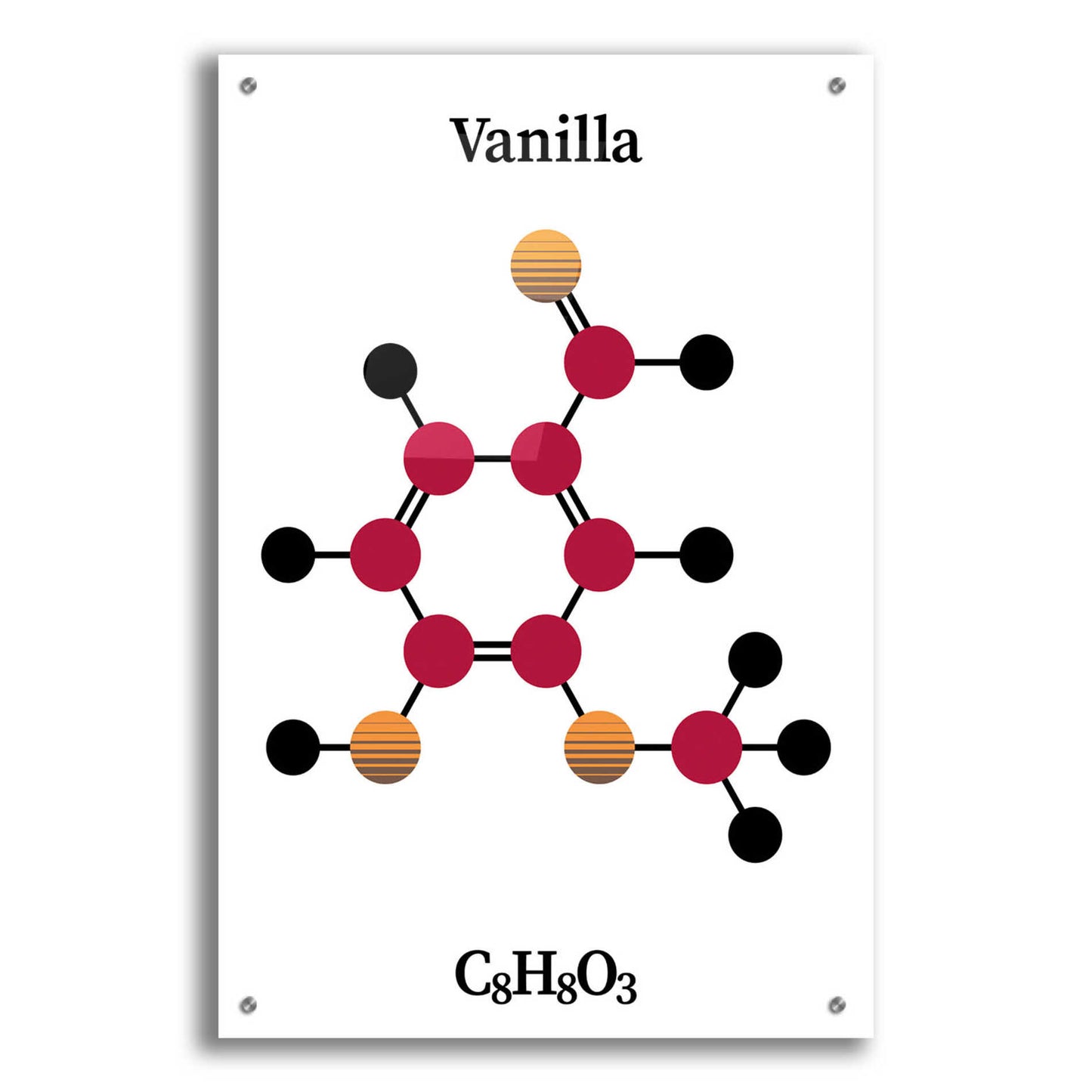 Epic Art 'Vanilla Molecule' by Epic Portfolio, Acrylic Glass Wall Art,24x36