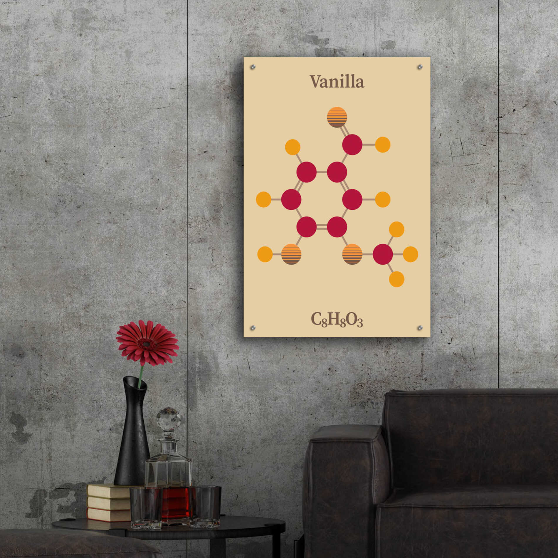 Epic Art 'Vanilla Molecule 2' by Epic Portfolio, Acrylic Glass Wall Art,24x36