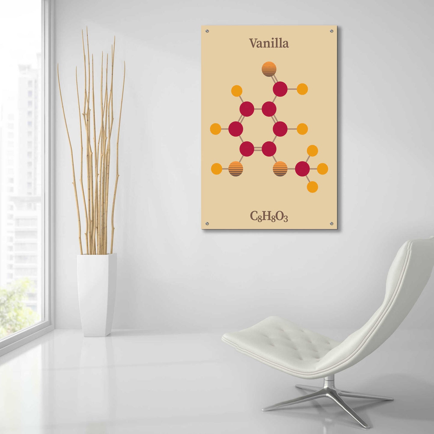 Epic Art 'Vanilla Molecule 2' by Epic Portfolio, Acrylic Glass Wall Art,24x36