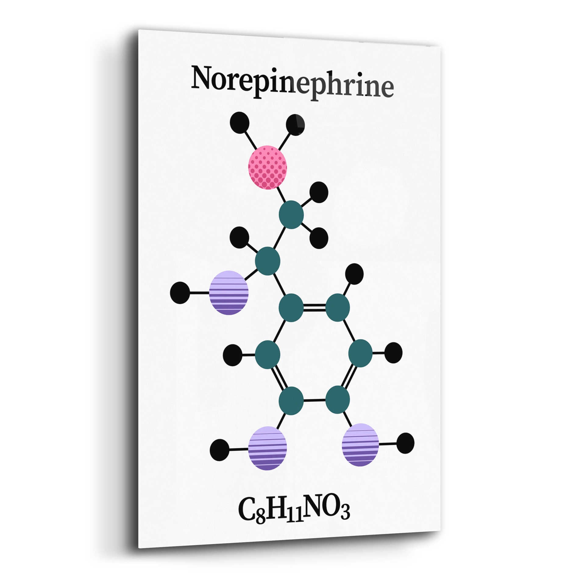 Epic Art 'Norepinephrine Molecule' by Epic Portfolio, Acrylic Glass Wall Art,12x16