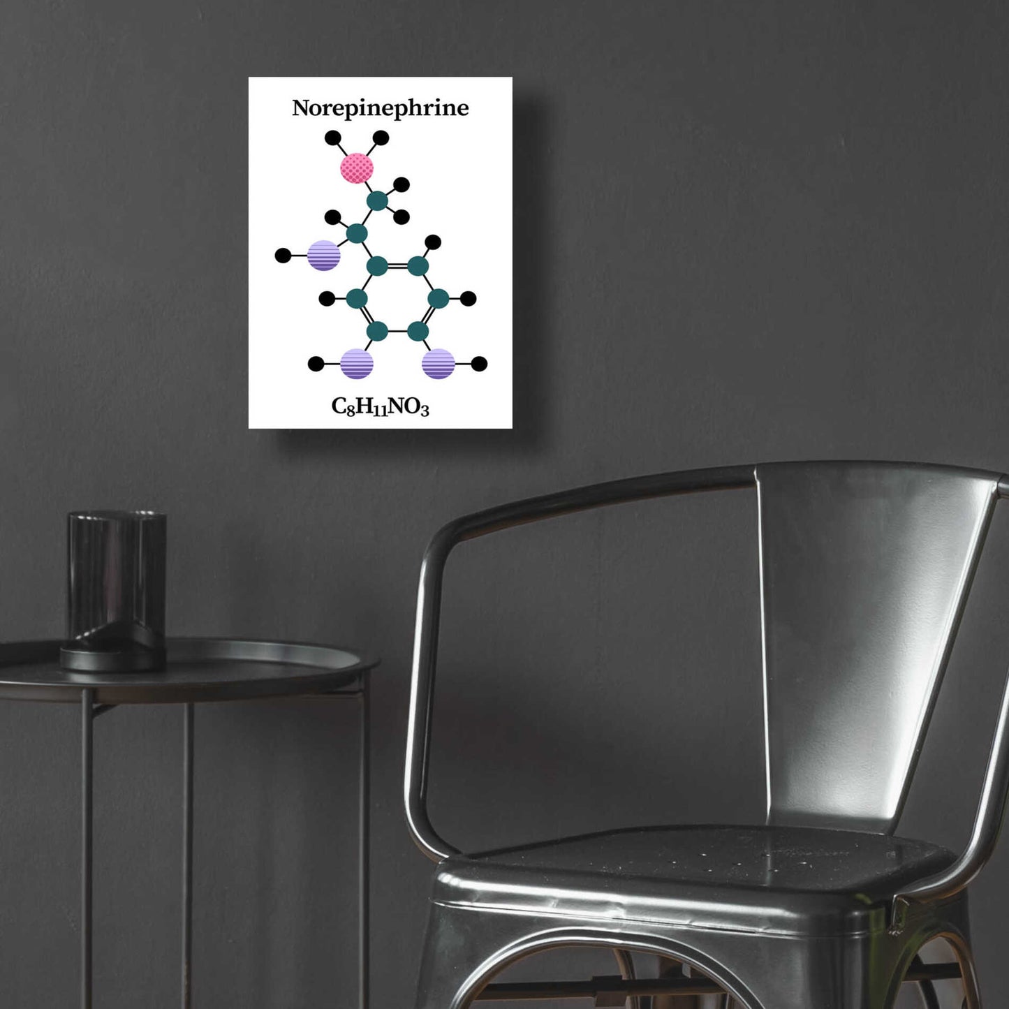 Epic Art 'Norepinephrine Molecule' by Epic Portfolio, Acrylic Glass Wall Art,12x16