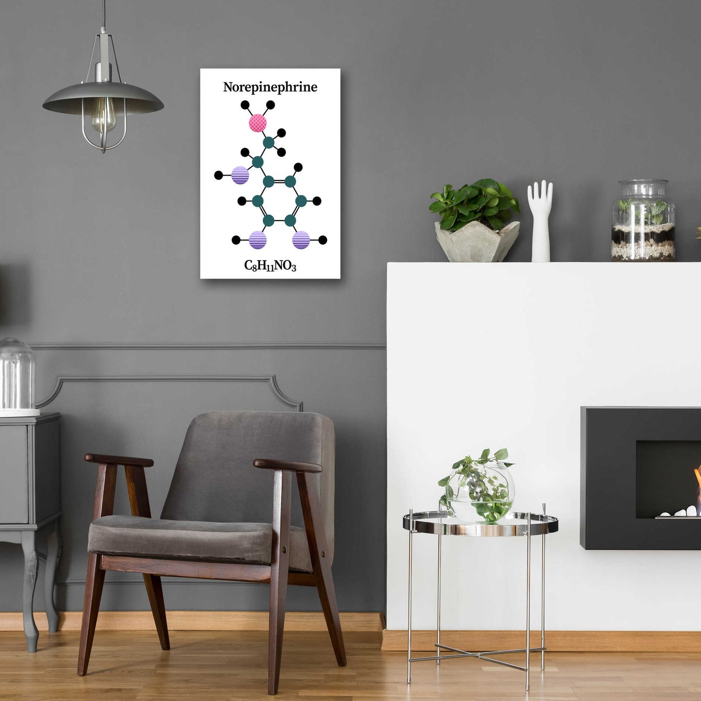 Epic Art 'Norepinephrine Molecule' by Epic Portfolio, Acrylic Glass Wall Art,16x24