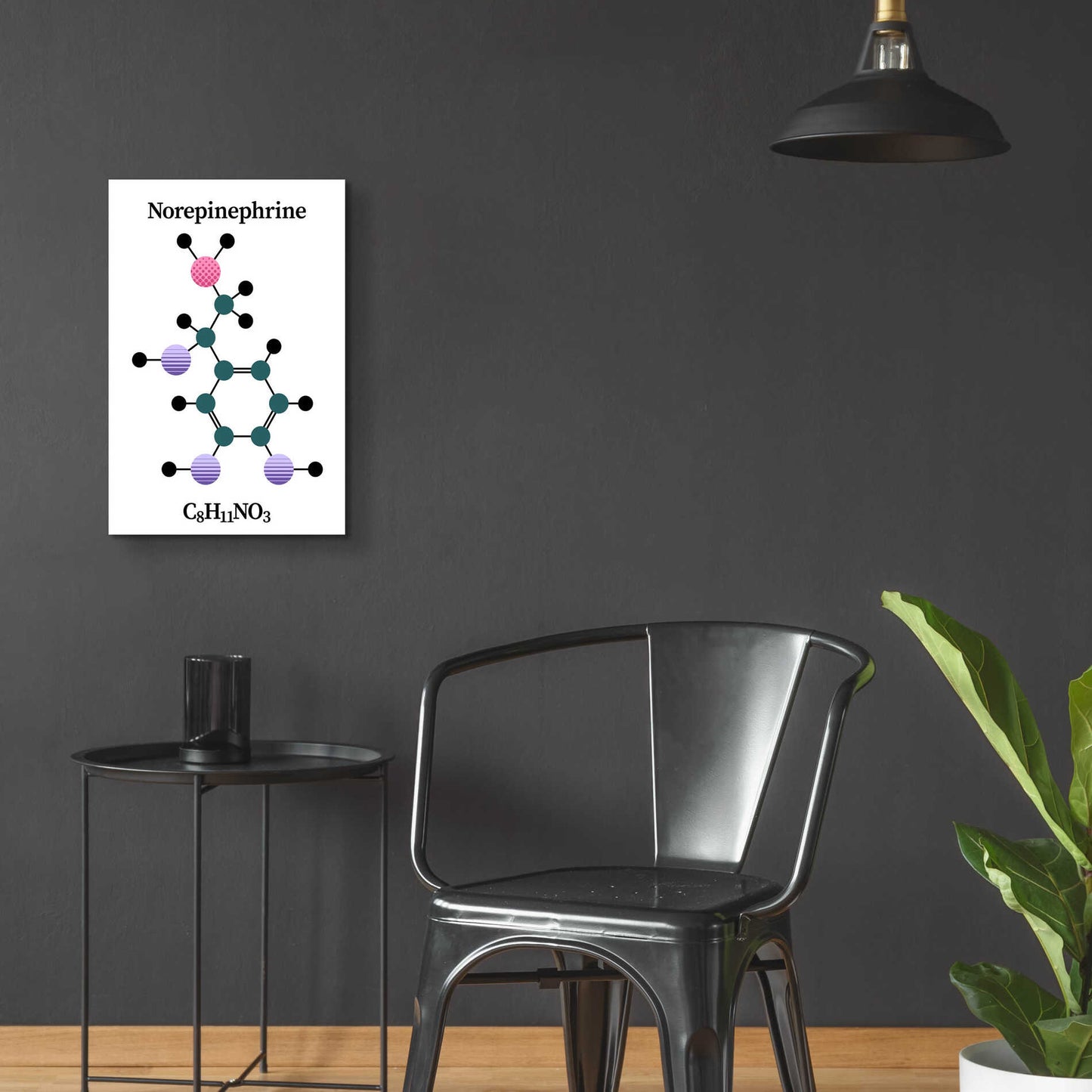 Epic Art 'Norepinephrine Molecule' by Epic Portfolio, Acrylic Glass Wall Art,16x24