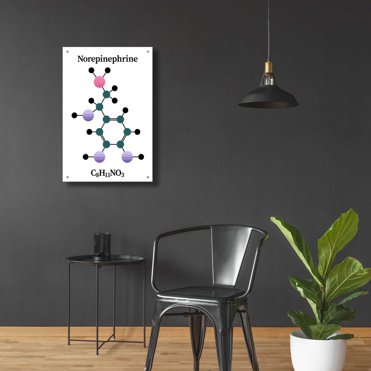 Epic Art 'Norepinephrine Molecule' by Epic Portfolio, Acrylic Glass Wall Art,24x36