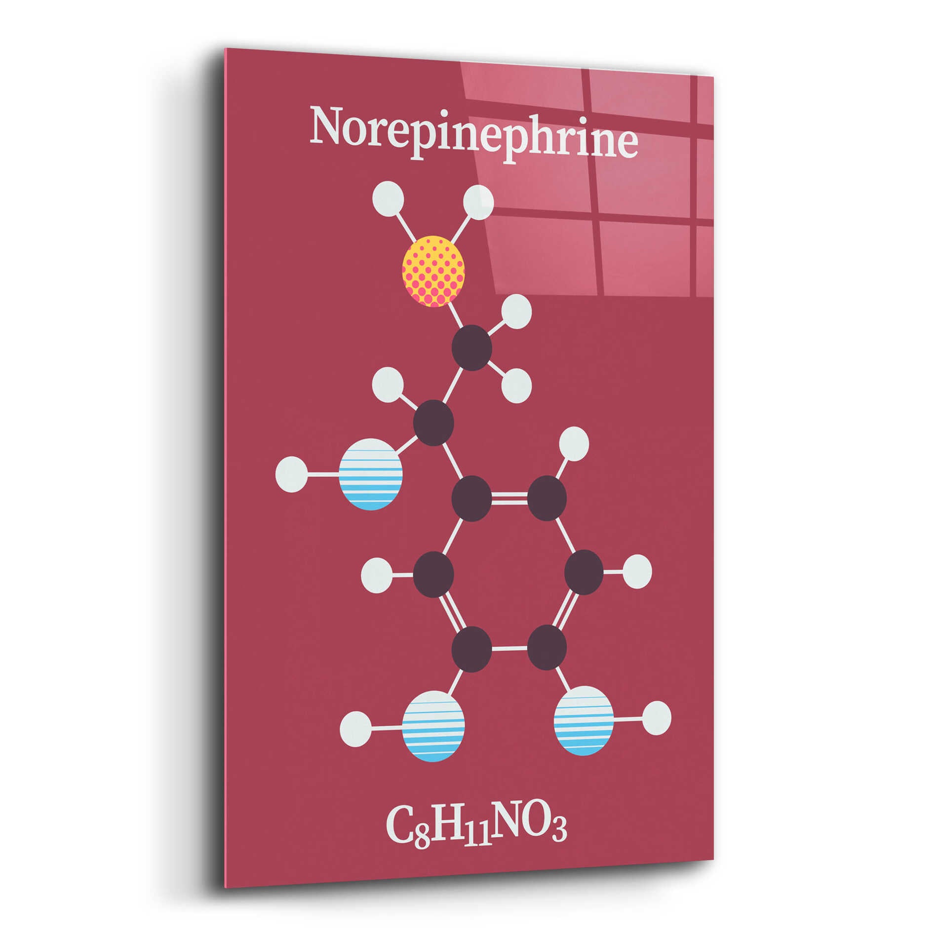 Epic Art 'Norepinephrine Molecule 2' by Epic Portfolio, Acrylic Glass Wall Art,12x16