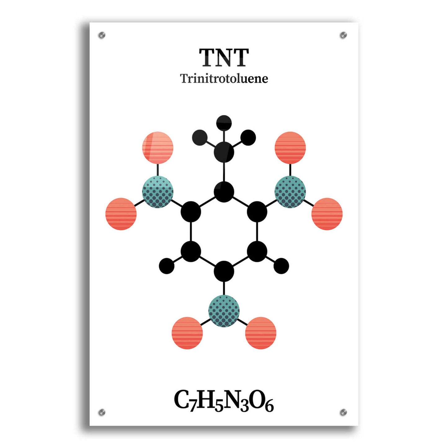 Epic Art 'TNT Molecule' by Epic Portfolio, Acrylic Glass Wall Art,24x36