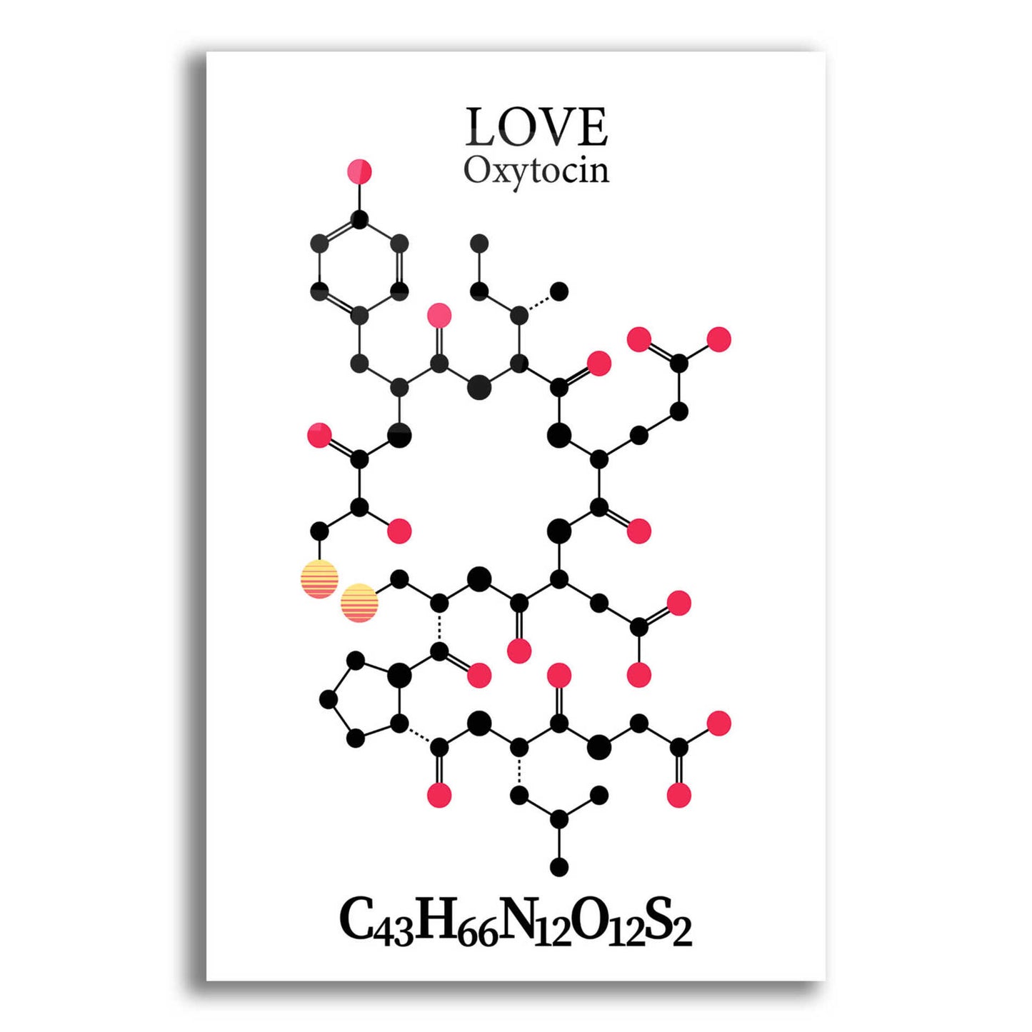 Epic Art 'Oxytocin Molecule' by Epic Portfolio, Acrylic Glass Wall Art,12x16