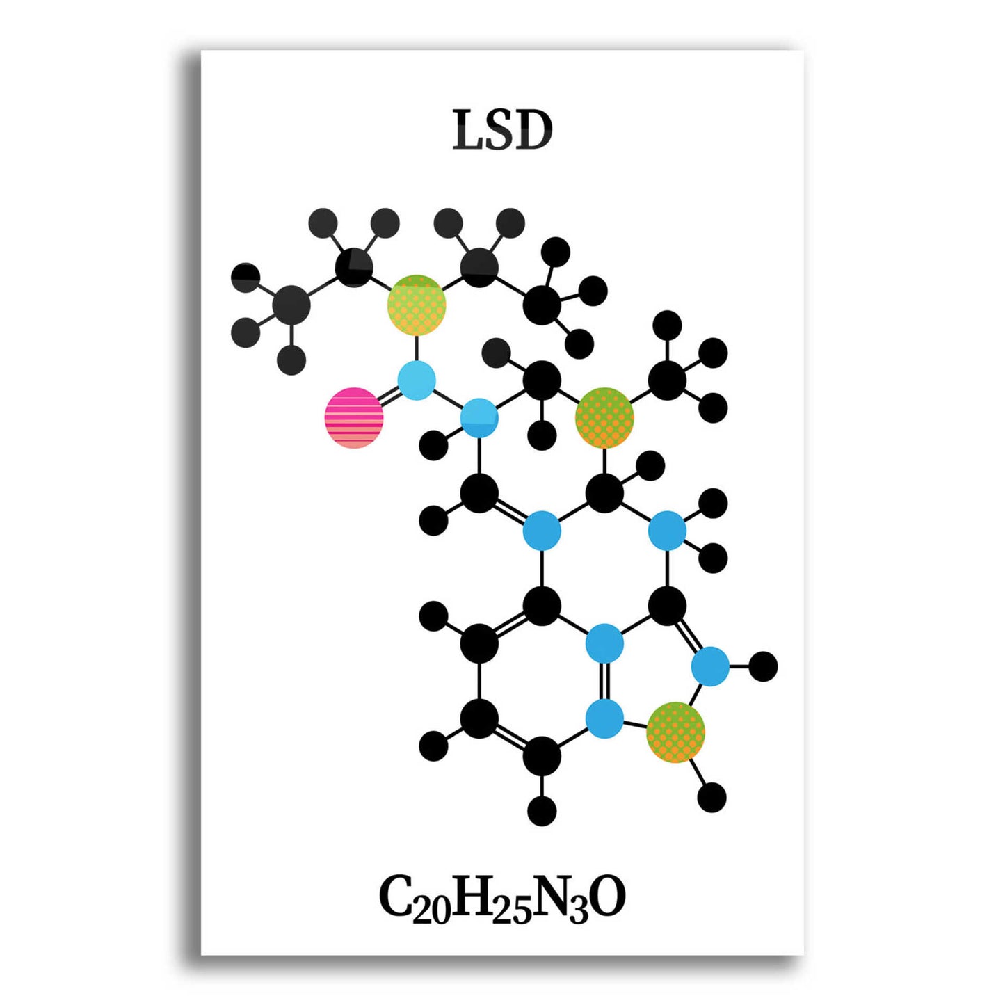 Epic Art 'LSD Molecule' by Epic Portfolio, Acrylic Glass Wall Art,12x16