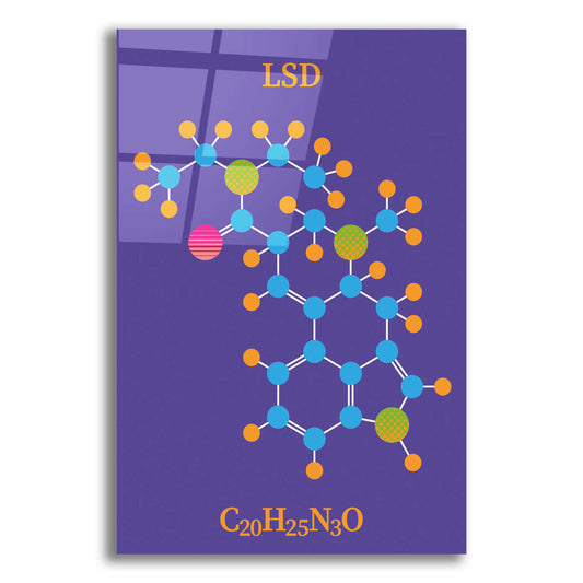 Epic Art 'LSD Molecule 2' by Epic Portfolio, Acrylic Glass Wall Art