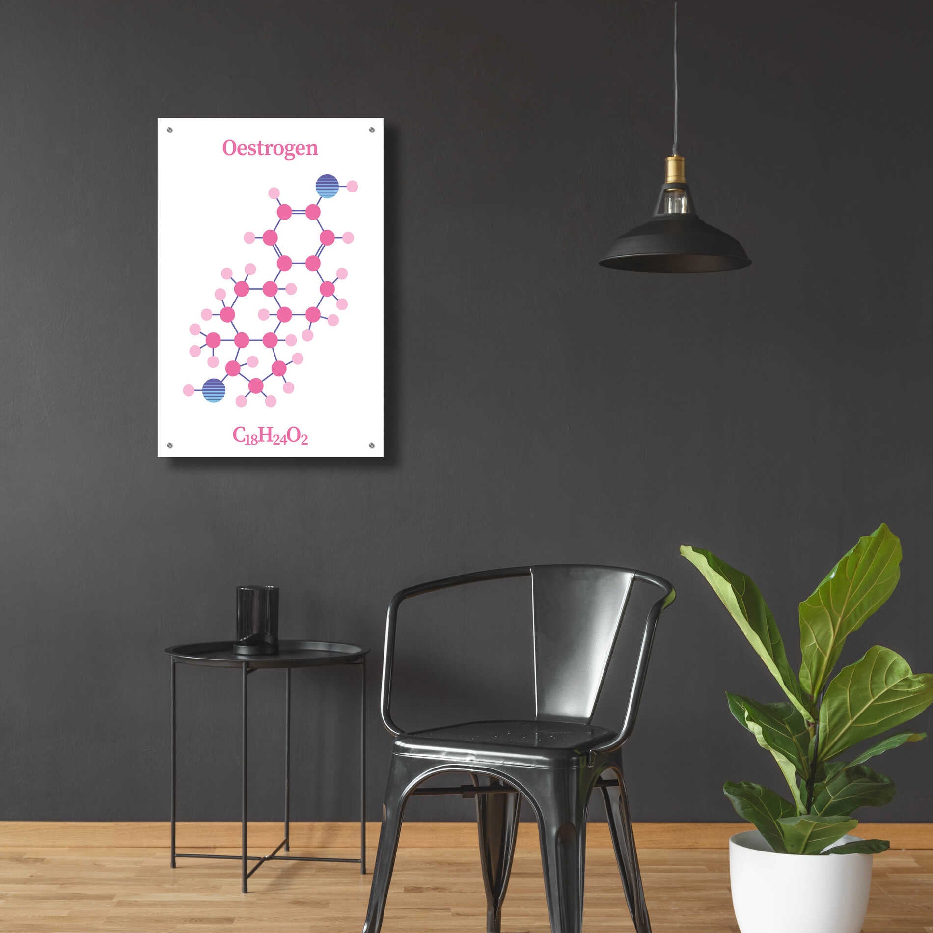 Epic Art 'Oestrogen Molecule' by Epic Portfolio, Acrylic Glass Wall Art,24x36