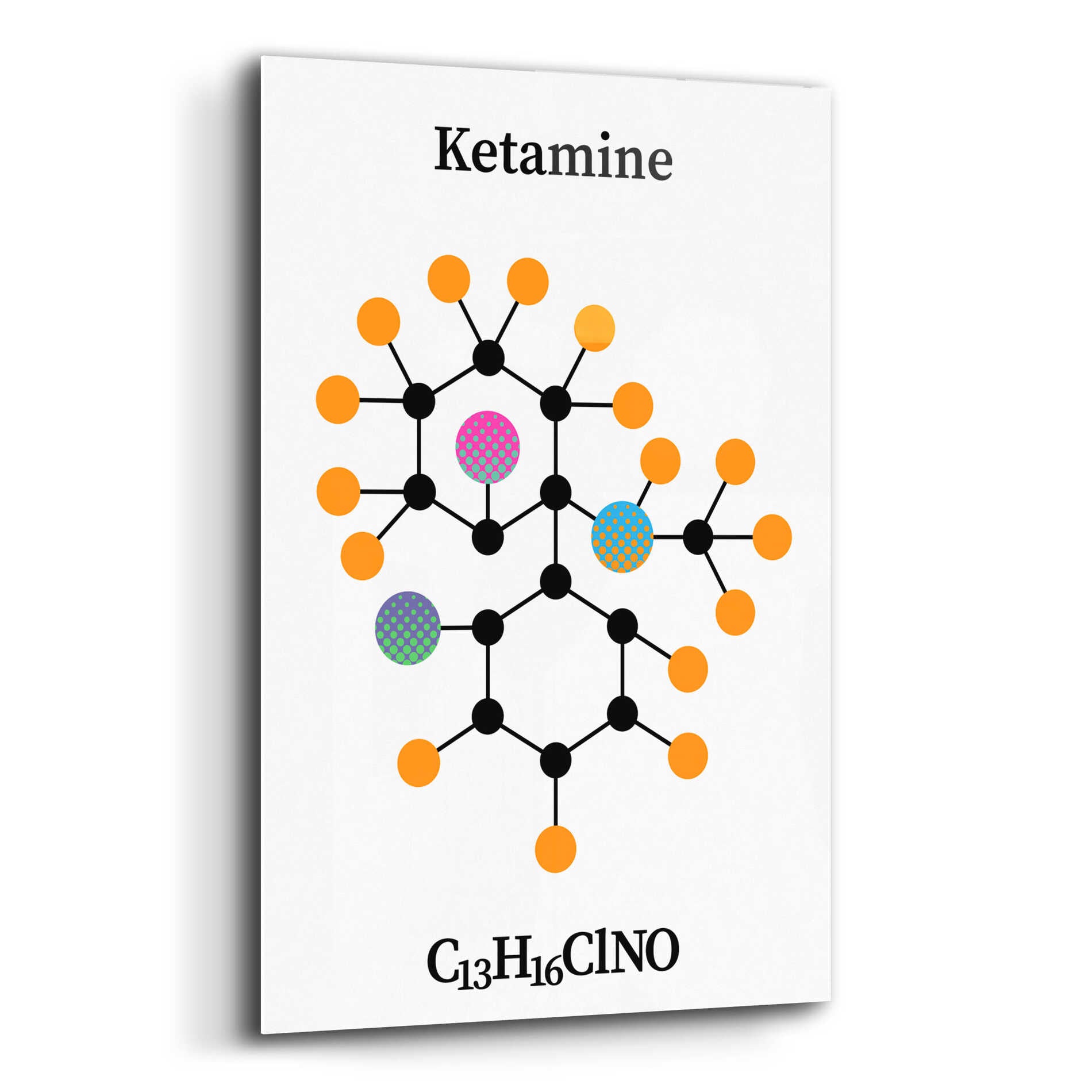 Epic Art 'Ketamine Molecule' by Epic Portfolio, Acrylic Glass Wall Art,12x16