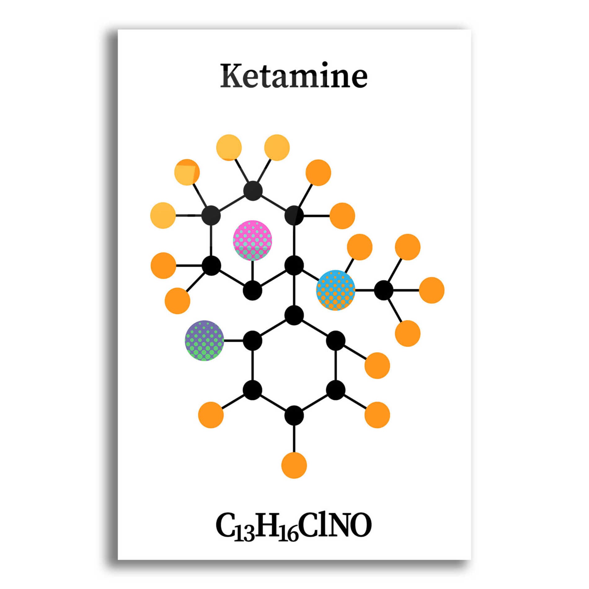 Epic Art 'Ketamine Molecule' by Epic Portfolio, Acrylic Glass Wall Art