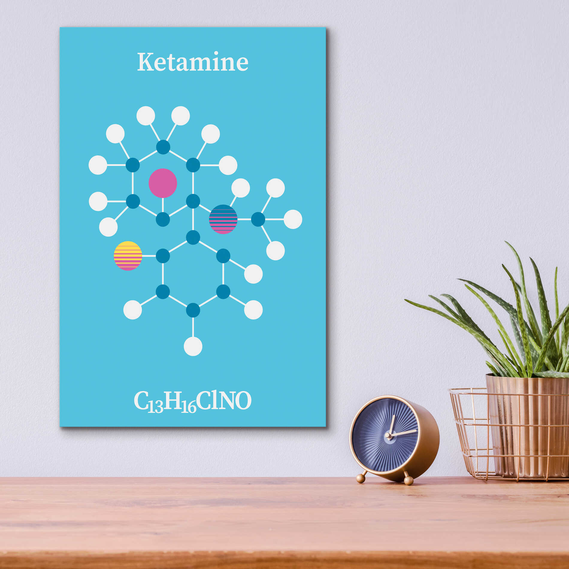 Epic Art 'Ketamine Molecule 2' by Epic Portfolio, Acrylic Glass Wall Art,12x16