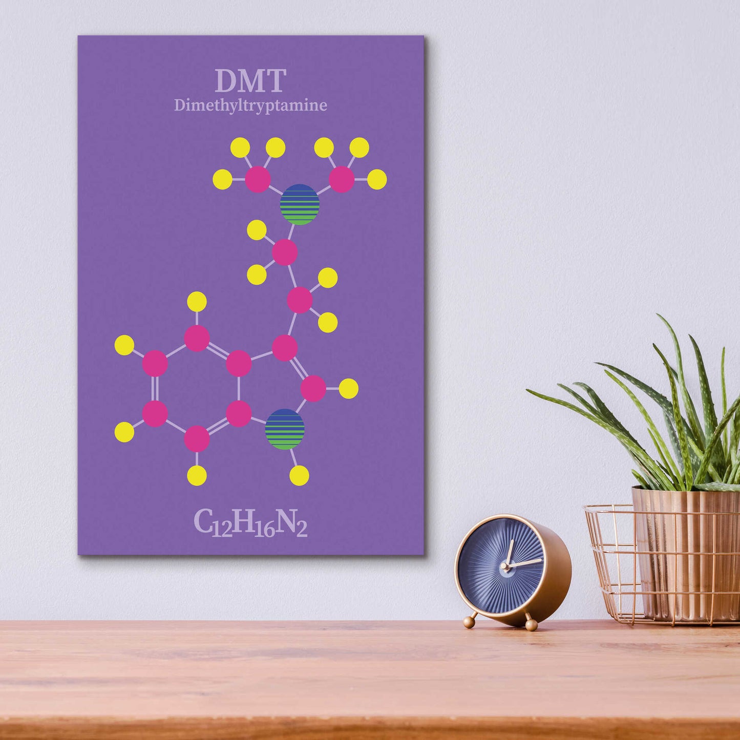 Epic Art 'DMT Molecule' by Epic Portfolio, Acrylic Glass Wall Art,12x16
