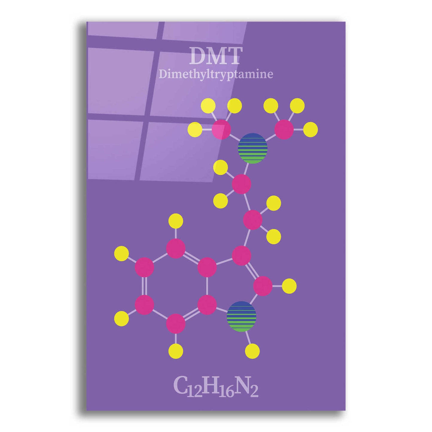 Epic Art 'DMT Molecule' by Epic Portfolio, Acrylic Glass Wall Art,16x24