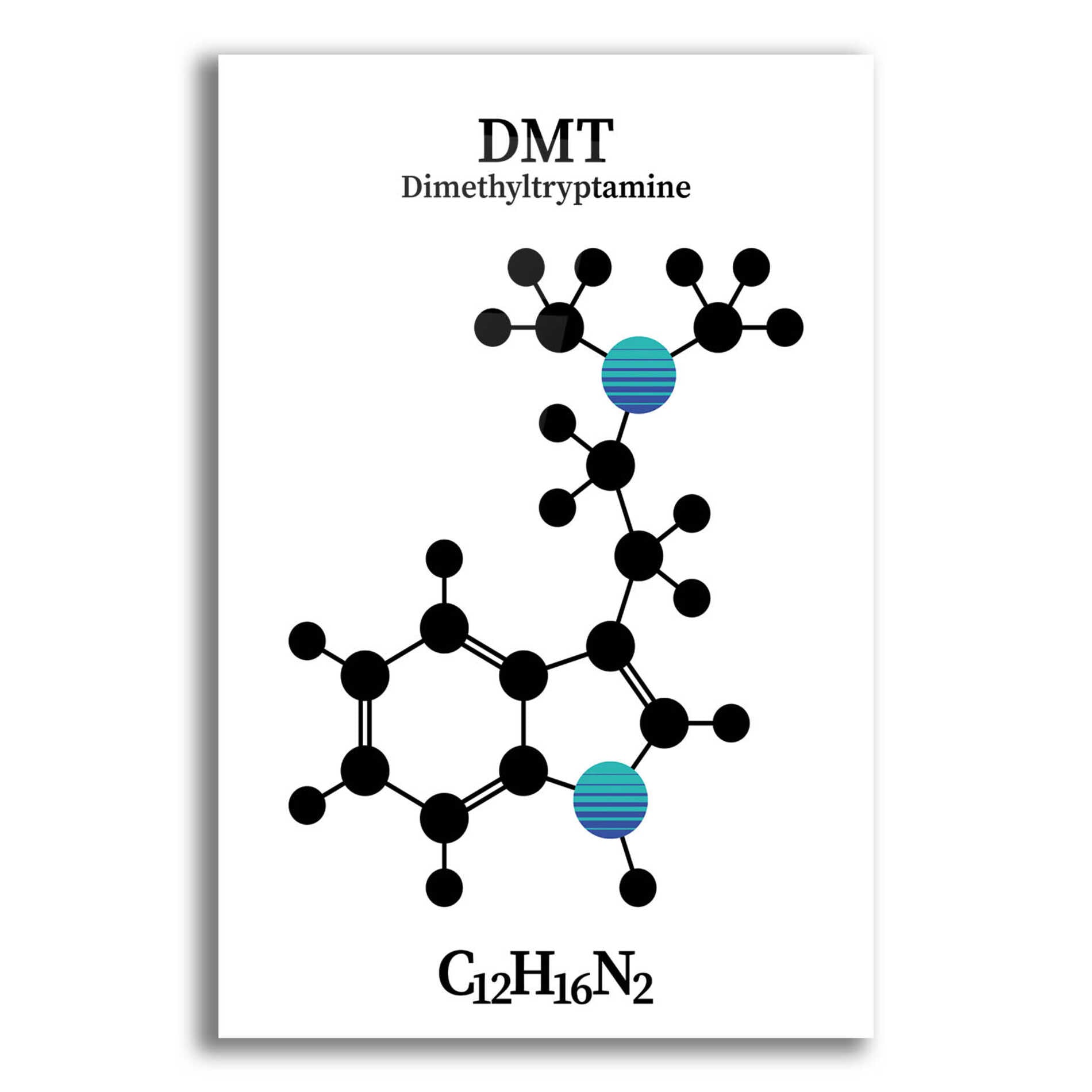 Epic Art 'DMT Molecule 2' by Epic Portfolio, Acrylic Glass Wall Art,12x16