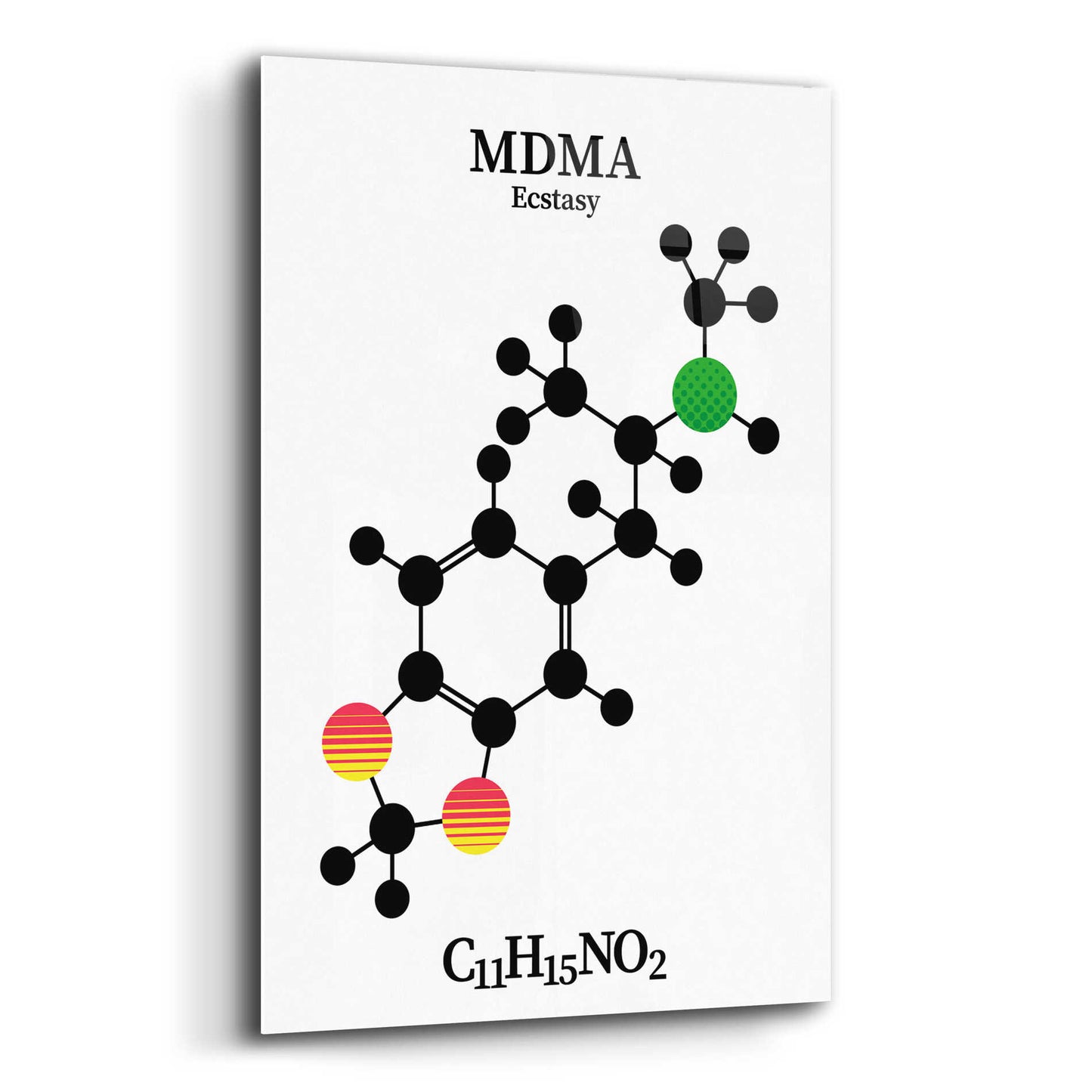 Epic Art 'MDMA Molecule' by Epic Portfolio, Acrylic Glass Wall Art,16x24